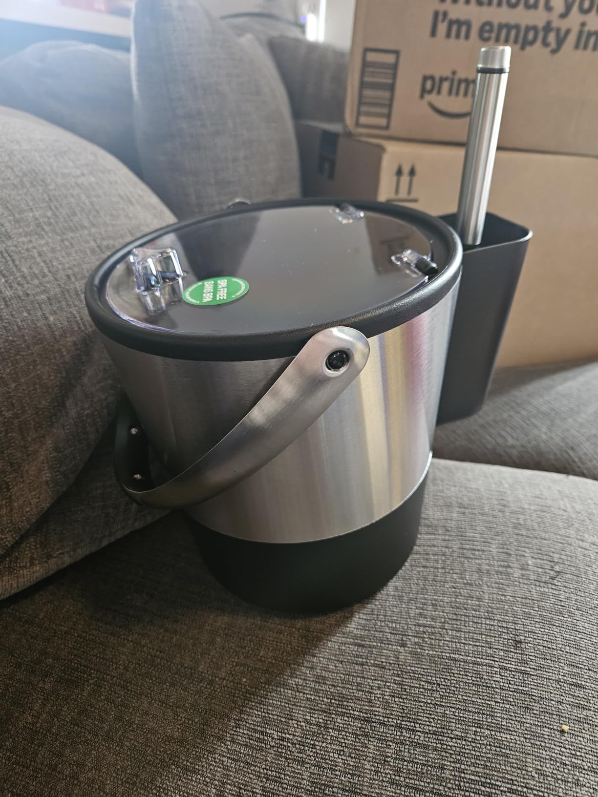Oggi Insulated Ice Bucket, 4 Quart / 3.8 L, Stainless Steel, Black customer photo 1