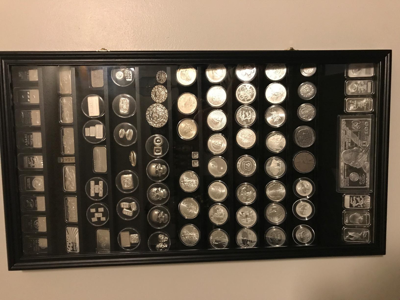 DisplayGifts Military Challenge Coin Display Case Poker Chips Holder Wall Cabinet Rack 29 X 16 Compatible with Army Navy Air Force Marine Corps Challenge Coins customer photo 2