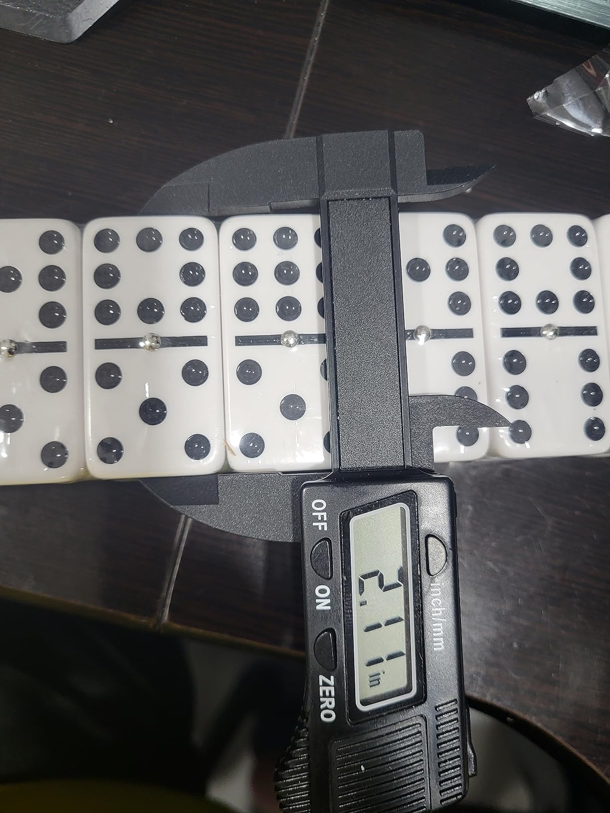 Marion Double 9 Domino Set (55 Tiles) Jumbo Tournament Professional Size with Spinners in Dovetailed Sheesham Wood Box (Black) customer photo 2