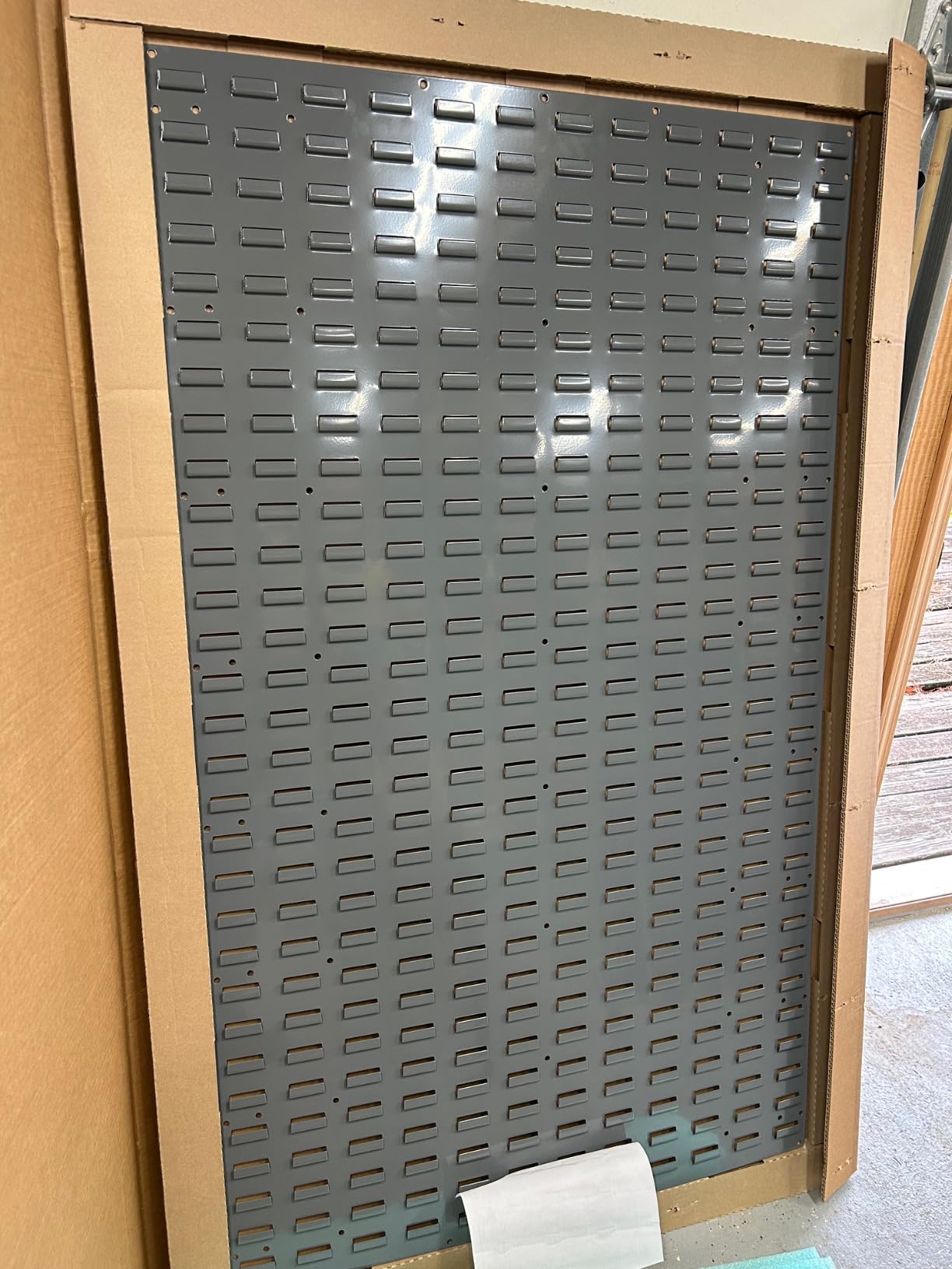 Akro-Mils 30136 Heavy Duty Wall Mount Garage Storage Steel Louvered Panel | Wall Storage Bin Hanging Organizer System for AkroBins, 36-Inch W x 19-Inch H, Grey, Single customer photo 2