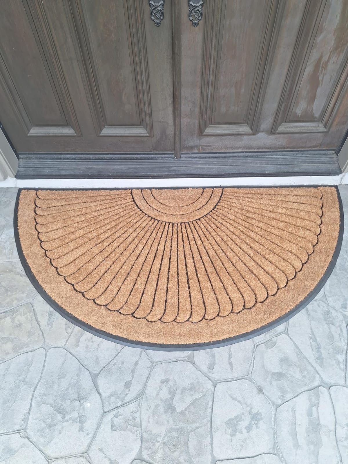 Sunburst Half Round Coco Coir Doormat, 18