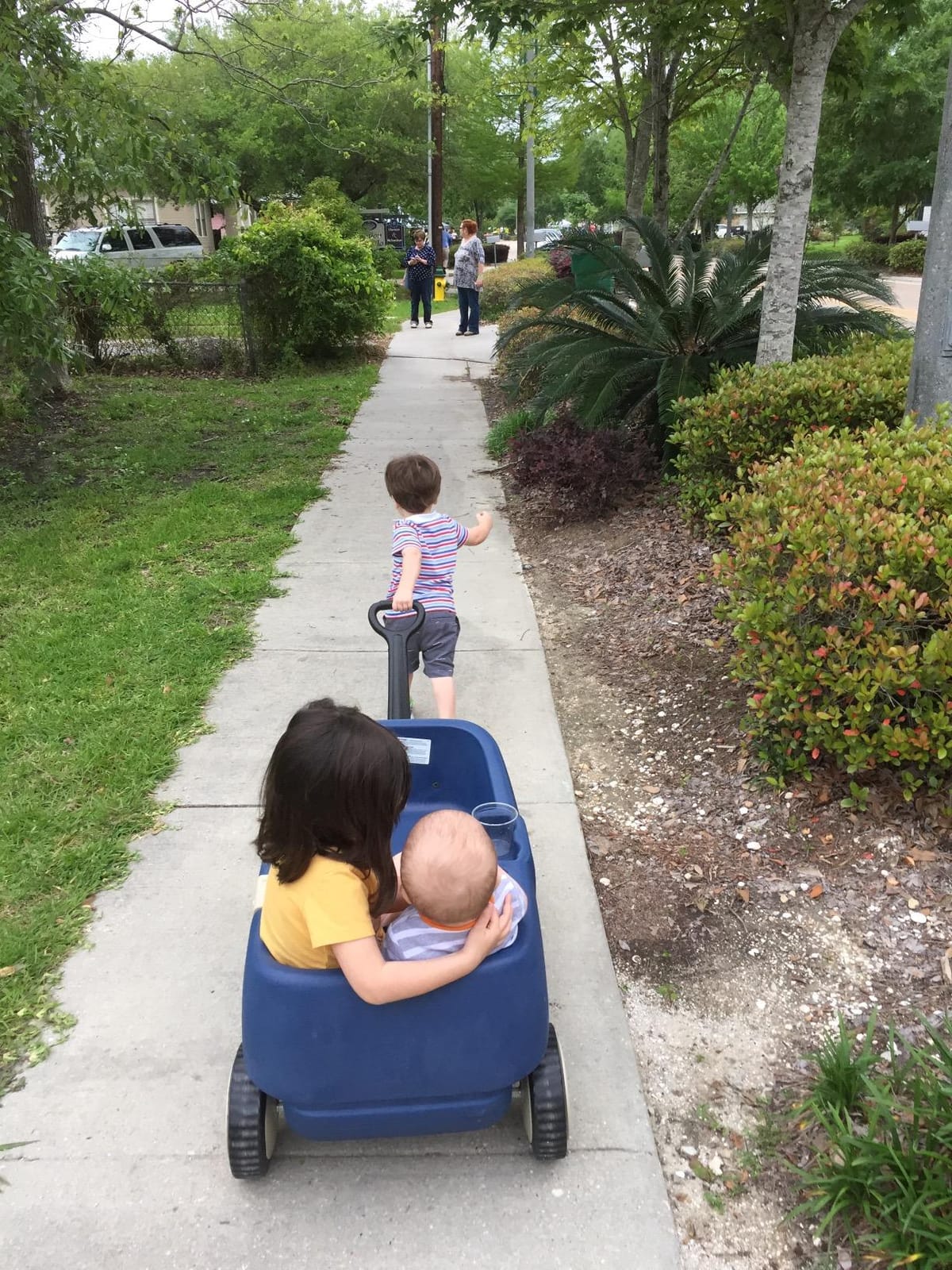 Step2 Wagon for Two Plus, Kids Ride On Toy, Stroller Substitute, Includes Seat Belts, Made of Durable Plastic, Max Weight 75 lbs., For Toddlers 1.5-5 Years Old, Denim Blue customer photo 1