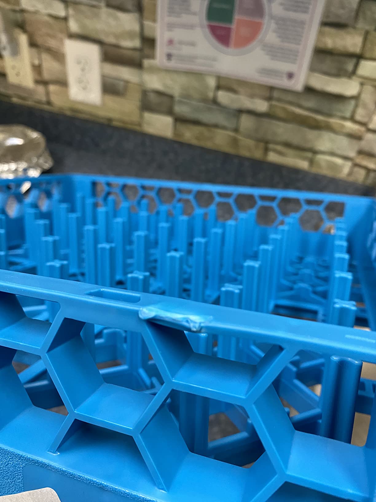 Carlisle FoodService Products RP-14 Blue Color, Polypropylene OptiClean All Purpose Plate and Tray Rack customer photo 2