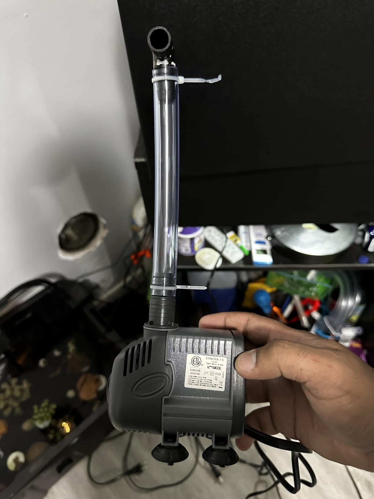 SICCE Syncra Silent 1.5 Multifunction 357 GPH Submersible Water Pump | Italian Made 23W Ultra Quiet Durable Aquarium Fish Tank, Fountain, Pond, Hydroponics, Terrarium Black | Freshwater & Saltwater customer photo 1