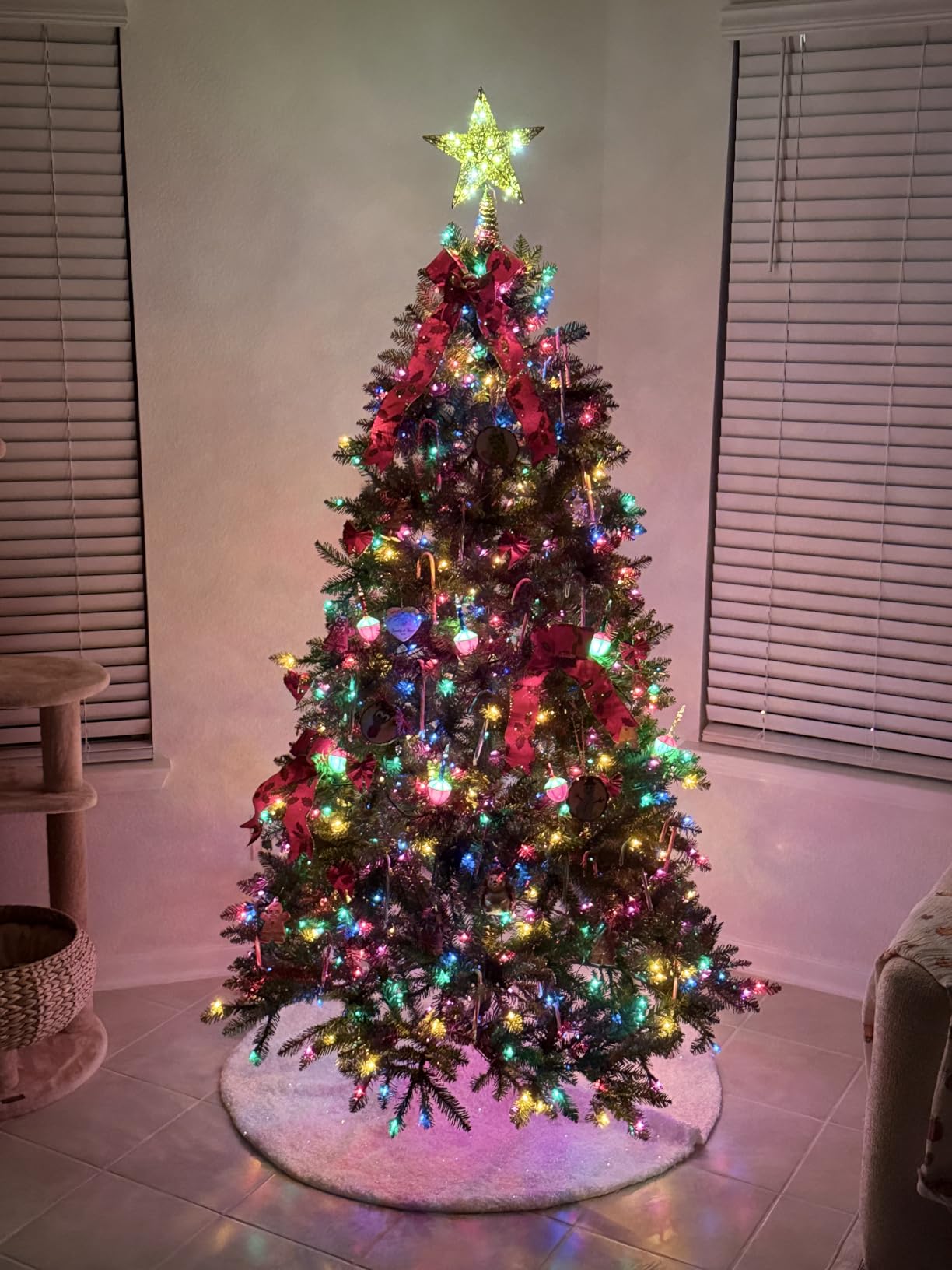 National Tree Company 6.5ft Pre-Lit Dunhill Fir Full Christmas Tree | 650 Multicolor Lights, 1,838 Tips, Includes Stand, Artificial, Green customer photo 2