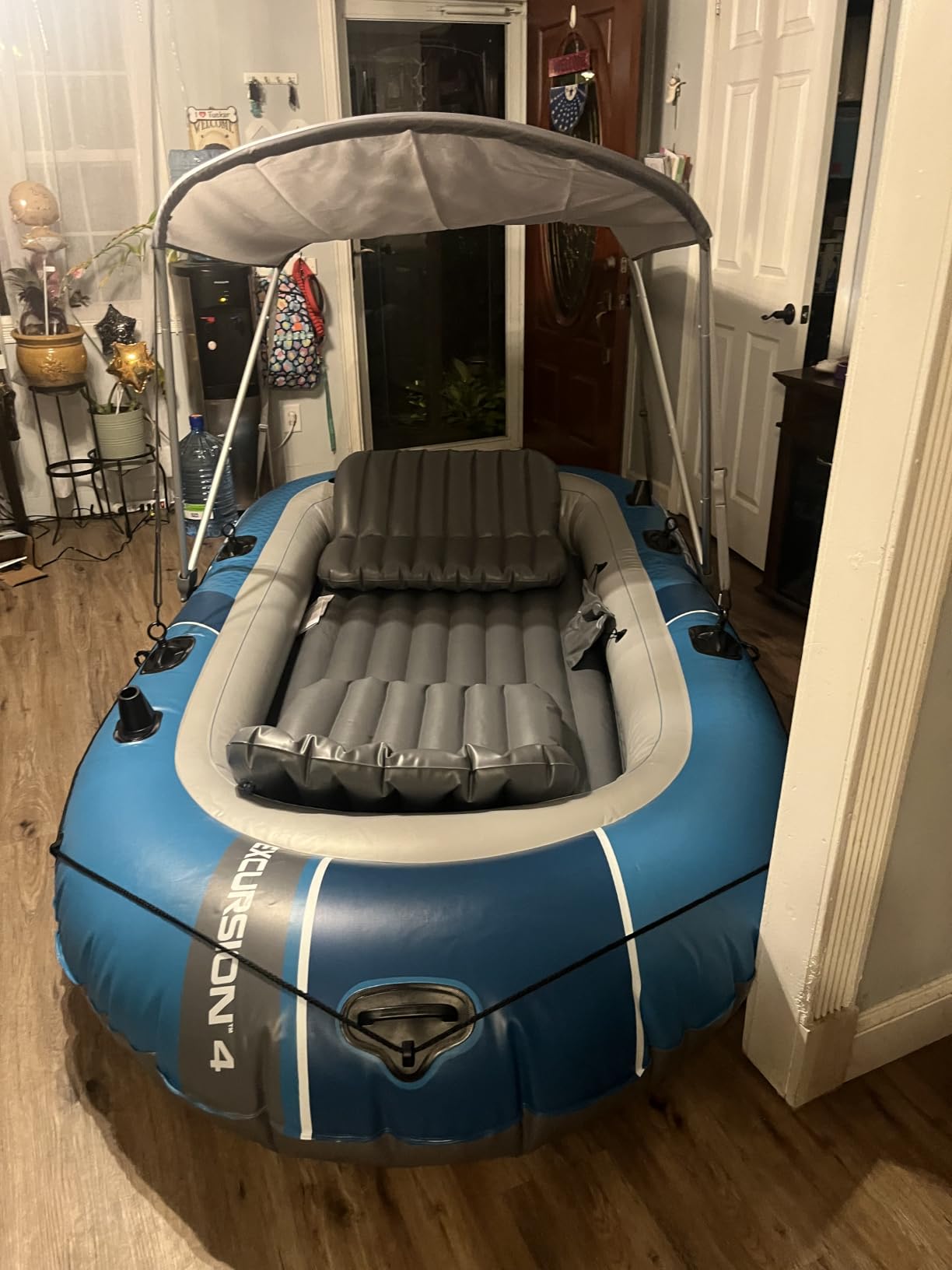 Intex 68324EP Excursion 4 Inflatable Boat Set: Includes Deluxe 54in Boat Oars and High-Output Pump - Adjustable Seats with Backrest - Fishing Rod Holders - 4-Person customer photo 2