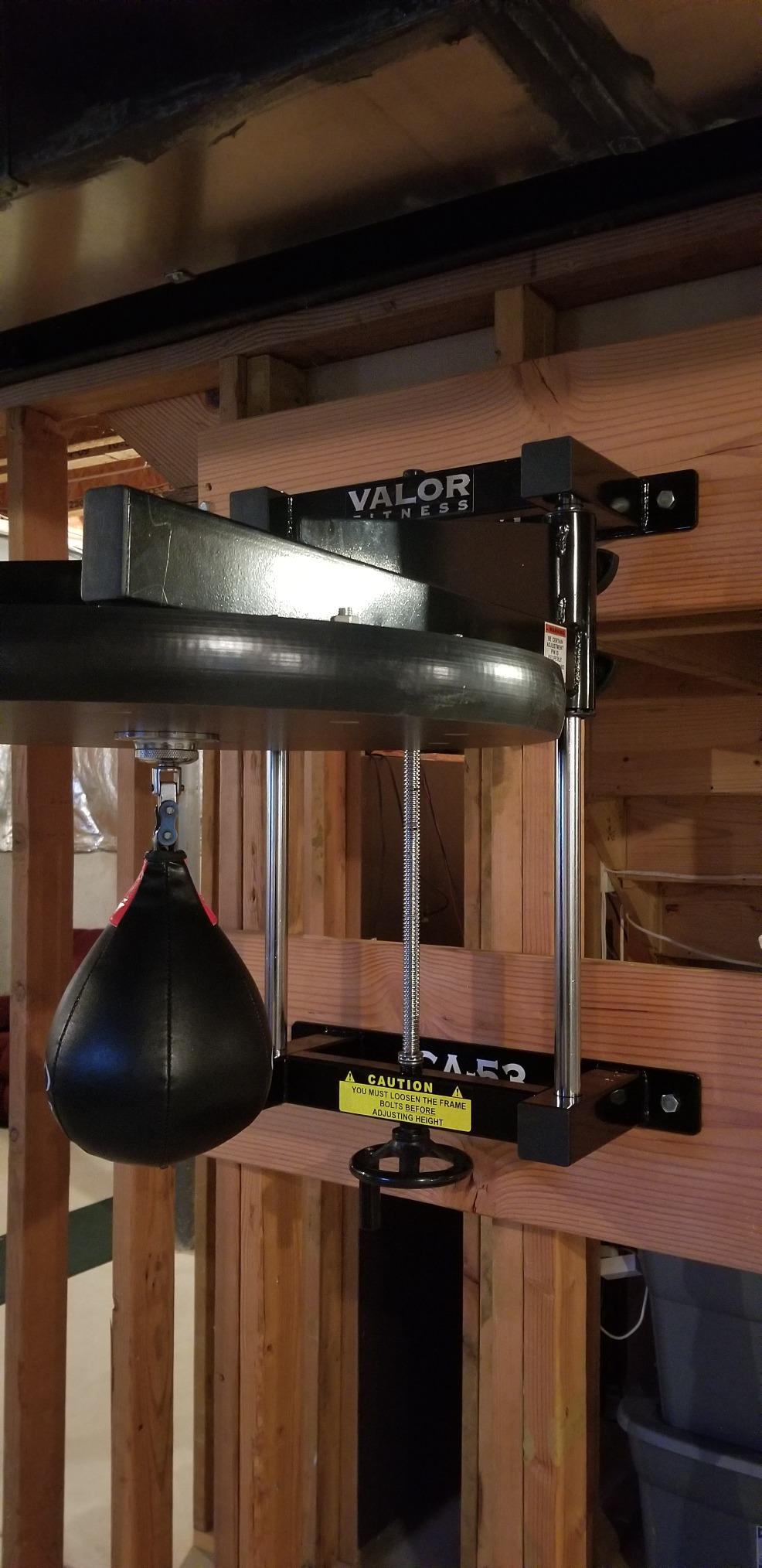 Valor Fitness Boxing Speed Bag Platform with Wheel Crank for Easy Adjustment, Speed Bag Included customer photo 1