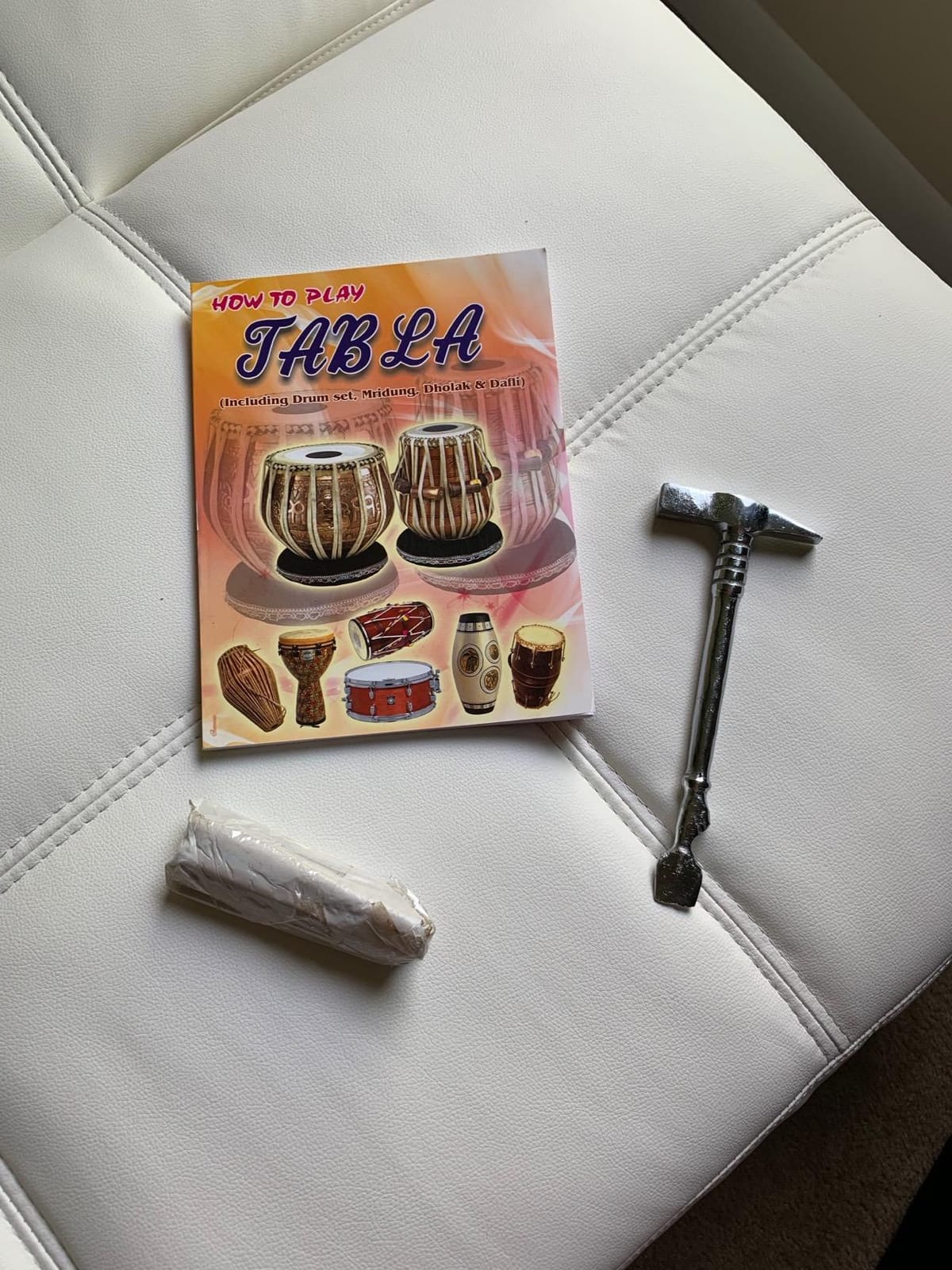 Tabla Set, 3KG Black Brass Bayan, Finest Sheesham Dayan, Bag, Hammer, Cushions (PDI-EA) customer photo 1