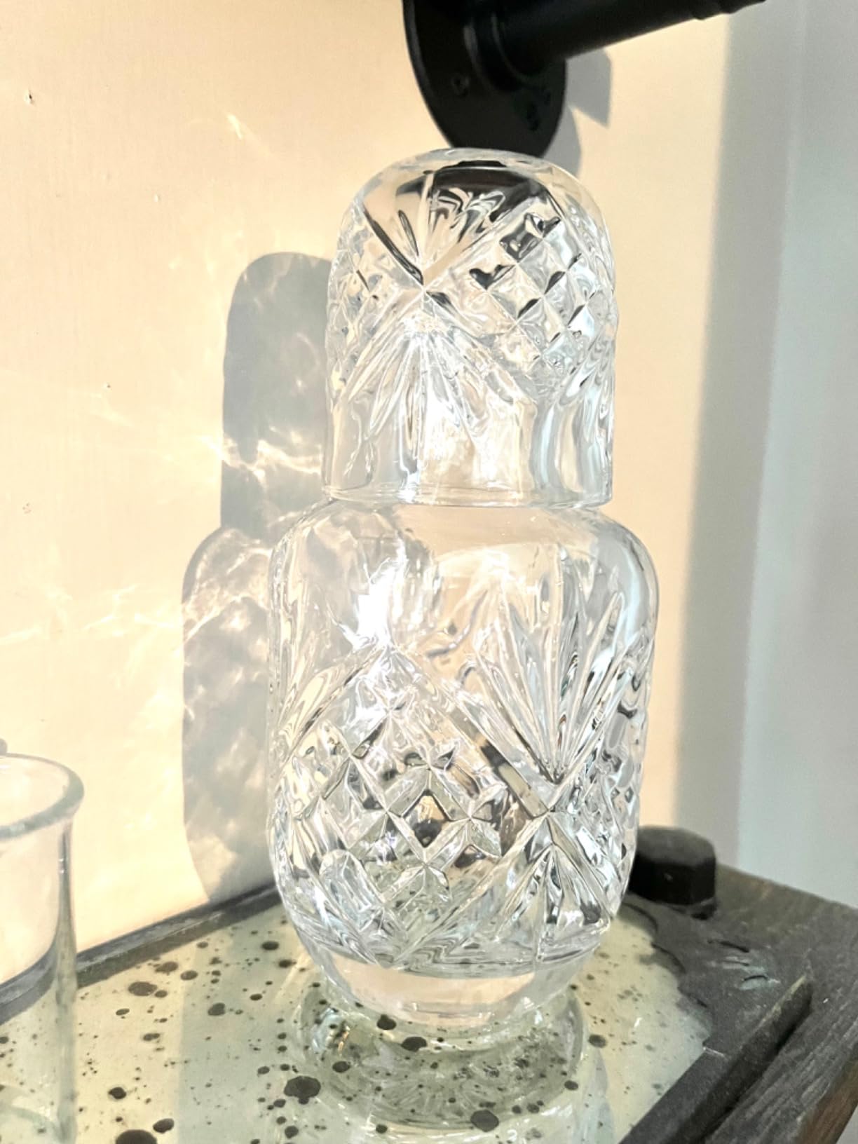 Godinger Bedside Night Carafe - Cup and Bottle to Keep Next To Your Bed for a Handy Midnight Drink, 16oz customer photo 1