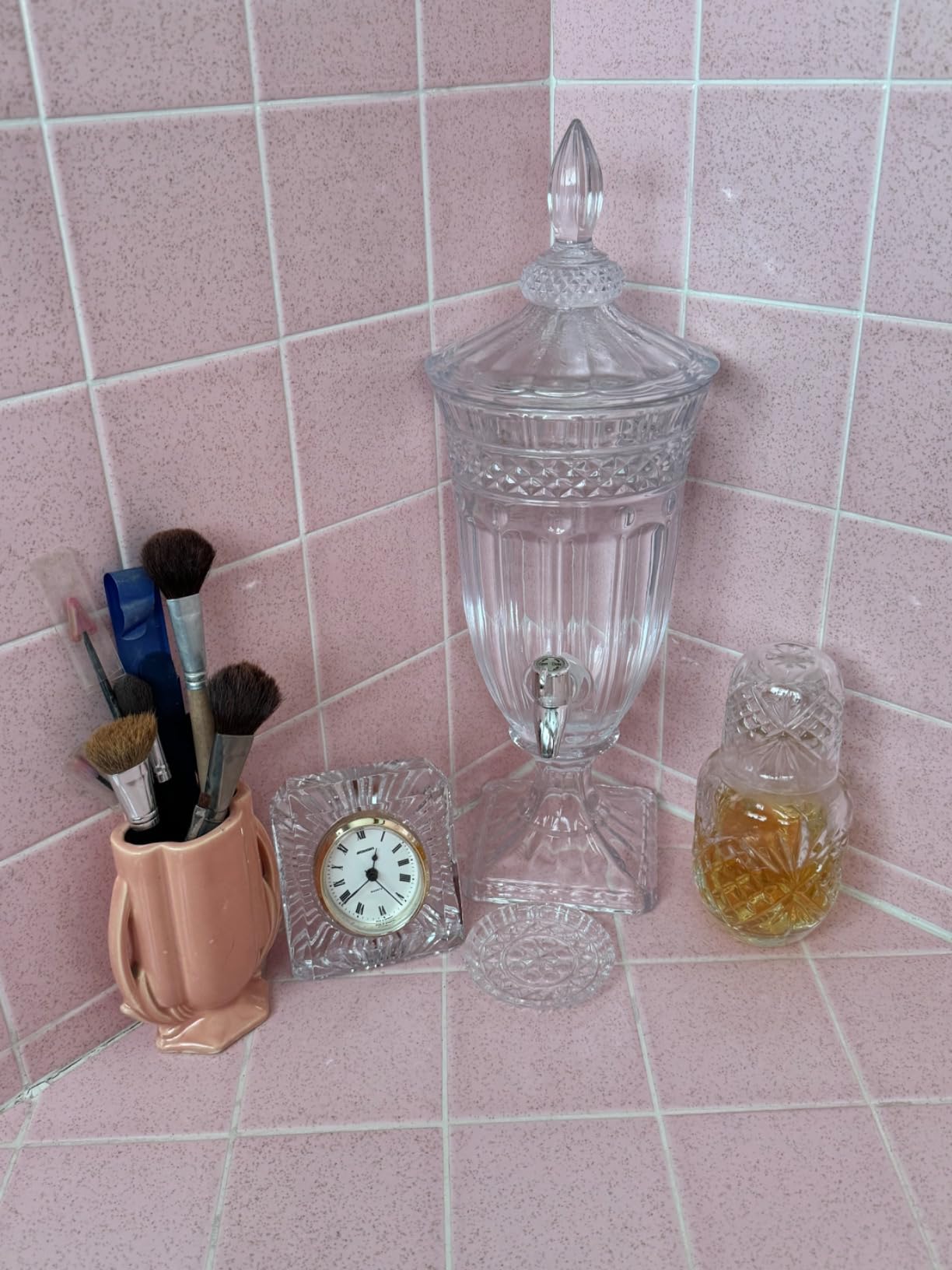Godinger Bedside Night Carafe - Cup and Bottle to Keep Next To Your Bed for a Handy Midnight Drink, 16oz customer photo 2