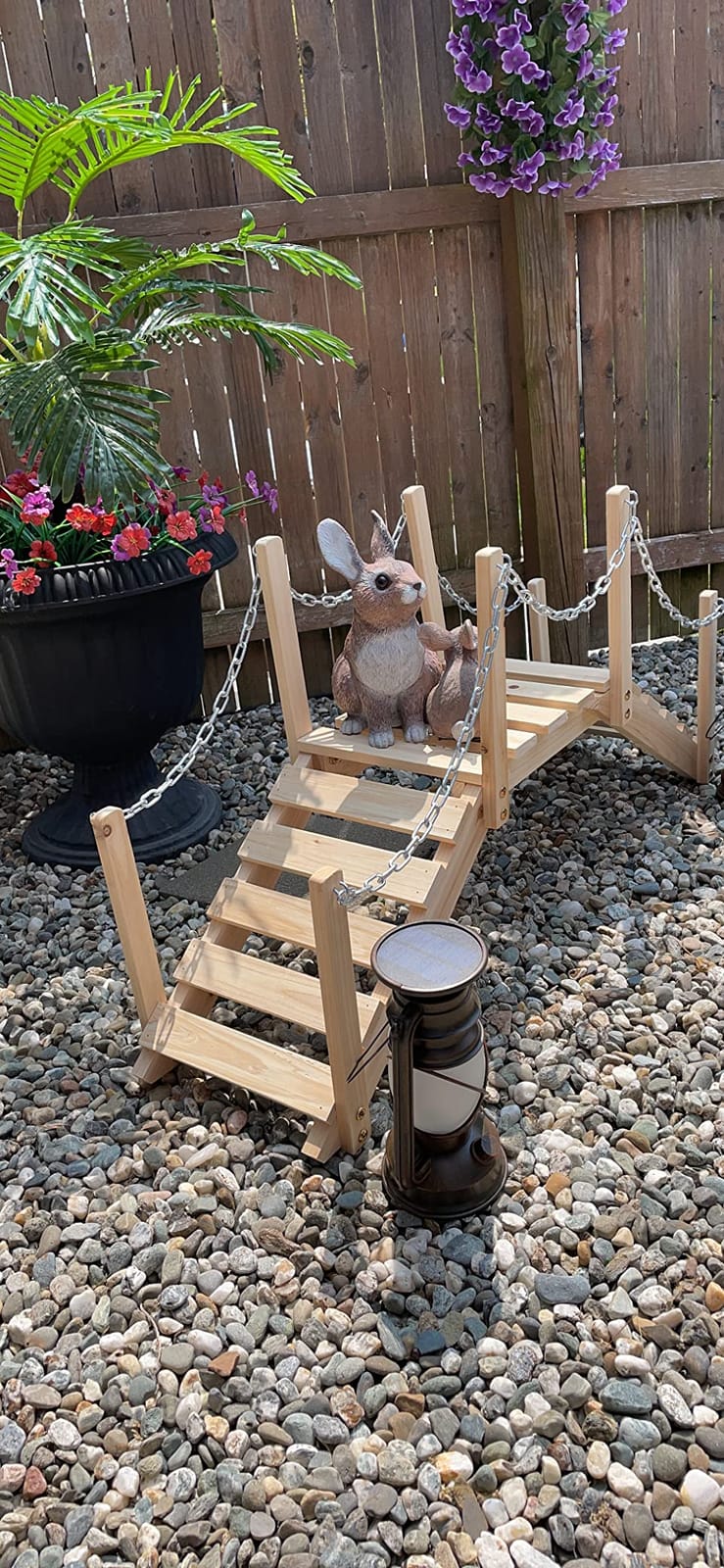 Shine Company 4963N Decorative Cedar Wood Garden Bridge with Side Rails, Natural customer photo 2