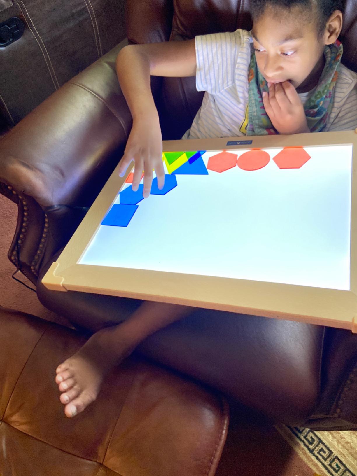 Guidecraft LED Activity Tablet: Light Up Tabletop Lightbox for Preschool | Kids Light Pad for Classroom and Playroom Sensory Learning Play Activities customer photo 2