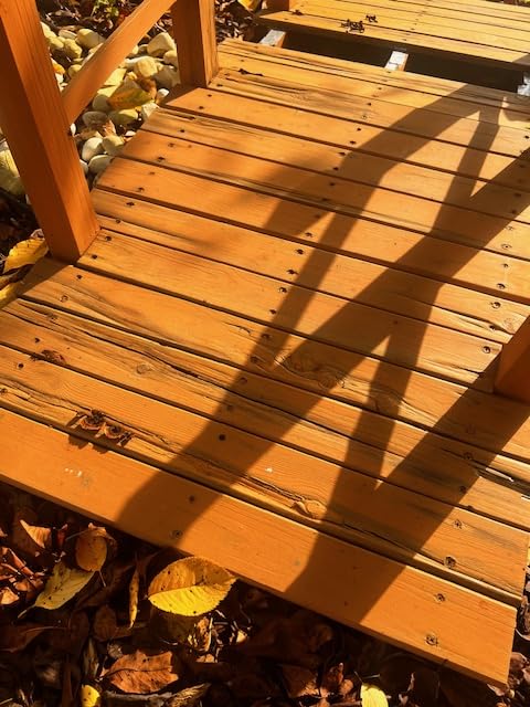Shine Company 4980N 4 Ft. Cedar Wood Garden Bridge with Side Rails, Natural customer photo 2