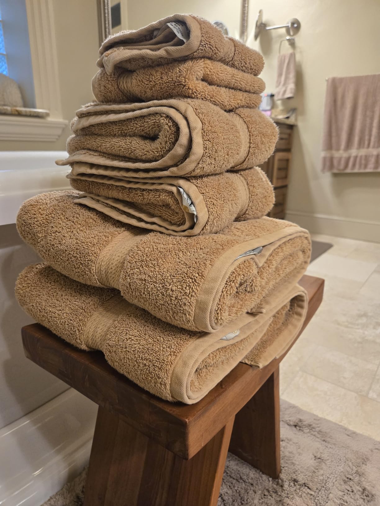 SUPERIOR Egyptian Cotton Ultra Plush & Absorbent, 6 Piece Set, Latte | Quick Dry, Soft Luxury Towel Set, Bath Essentials, Guest Bath, Spa, 2 Bath, 2 Hand, 2 Face Towels, Madeline Towels customer photo 2