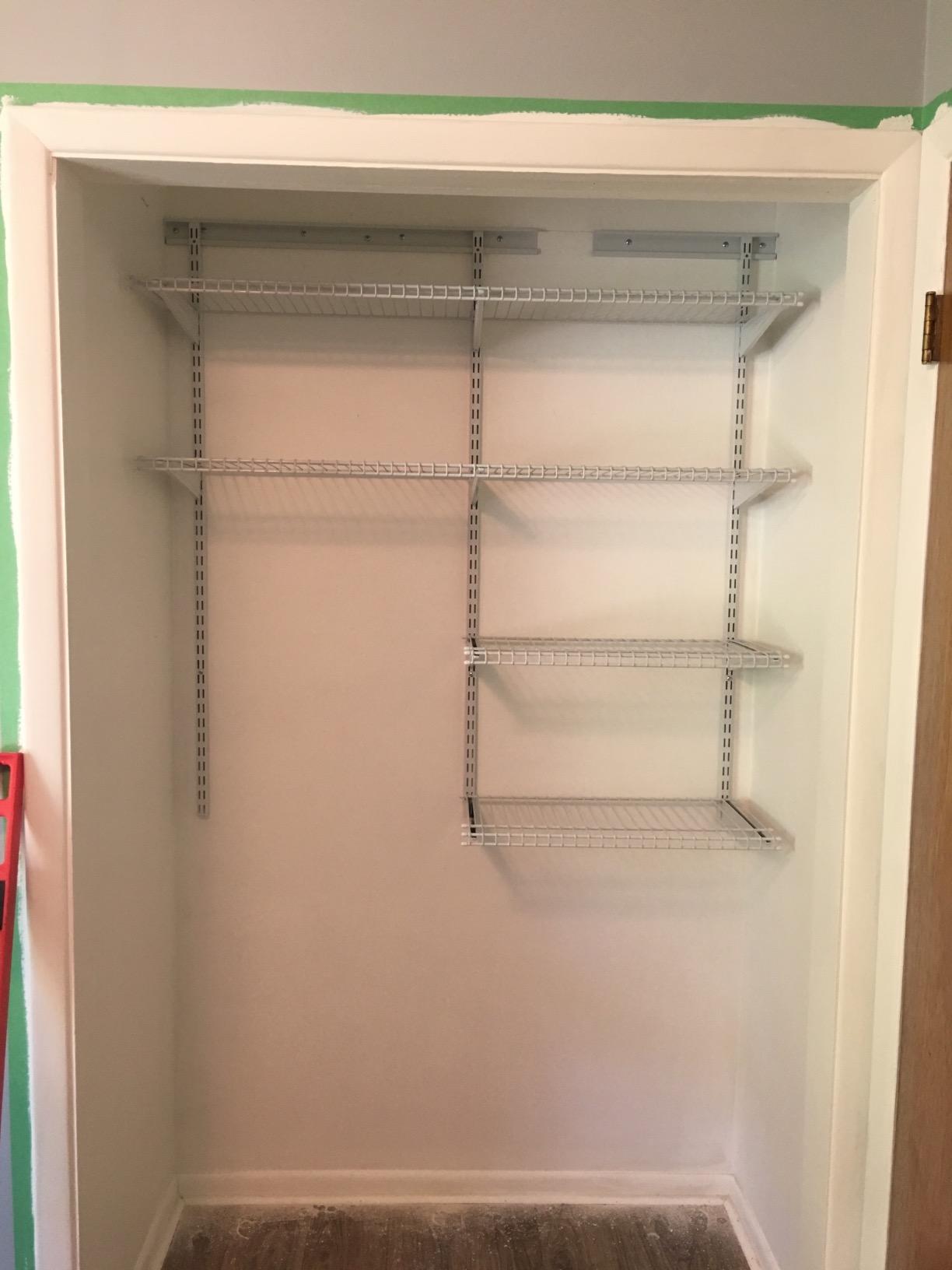 ClosetMaid ShelfTrack Wire Closet Organizer System, Adjustable from 4 to 6 Ft., With Shelves, Clothes Rods, Hardware, Durable Steel, White customer photo 2