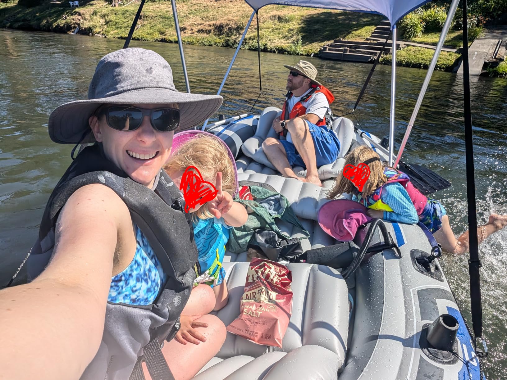 INTEX Excursion 5-Person Inflatable Fishing Boat River Raft Set with Oars | 68325EP - Portable Boat with Extra Wide Cockpit and High-Output Hand Pump, 12ft x 5ft 6in customer photo 1