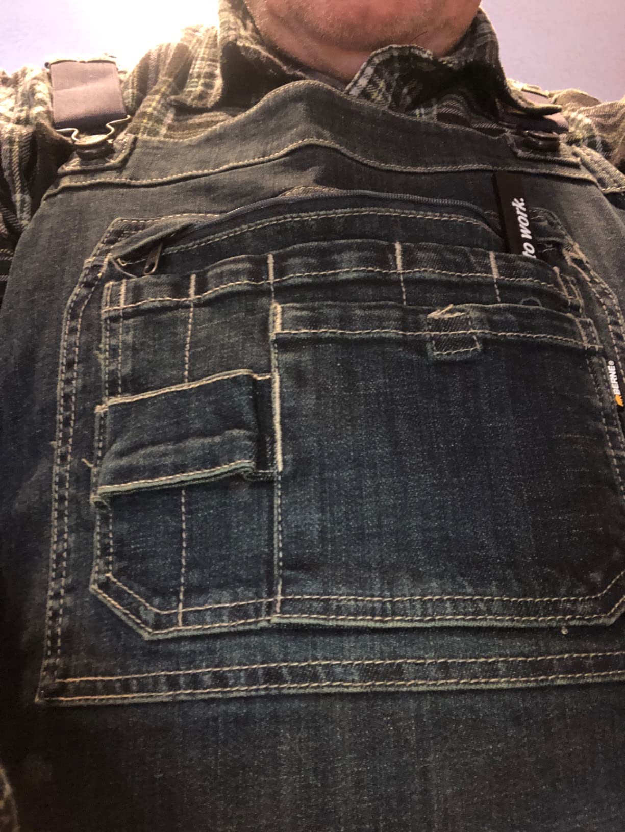 Berne Men's Heritage Unlined Washed Denim Bib Overall customer photo 2