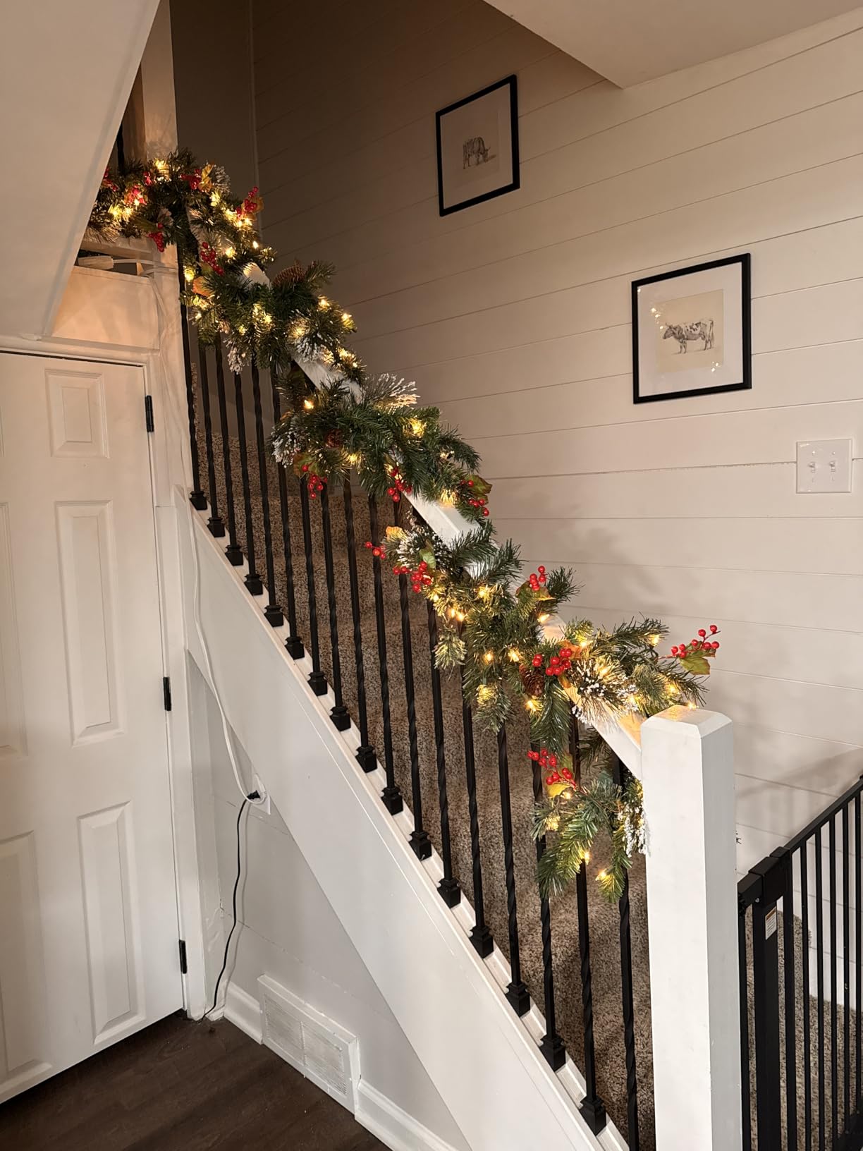 National Tree Company 9ft Pre-Lit Wintry Pine Flocked Christmas Garland customer photo 2