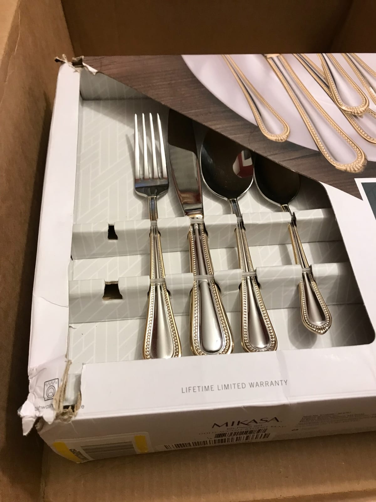 Mikasa, Gold Accent Regent Bead Flatware Service for 12, 65 Piece Set, 18/10 Stainless Steel, Silverware Set with Serving Utensils customer photo 1
