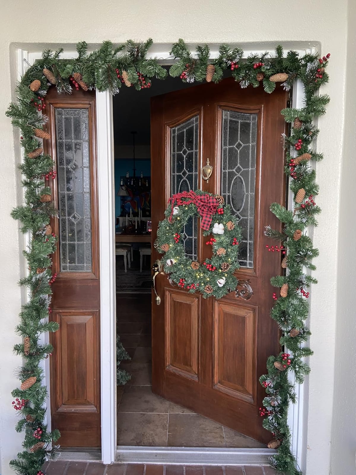 National Tree Company 9ft Pre-Lit Crestwood Spruce Christmas Garland customer photo 2