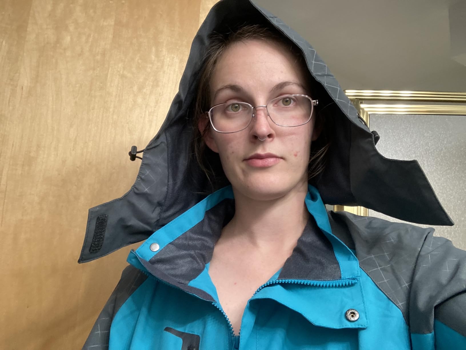 Diamond Candy Women's Lightweight Waterproof Hooded Rain Jacket customer photo 2