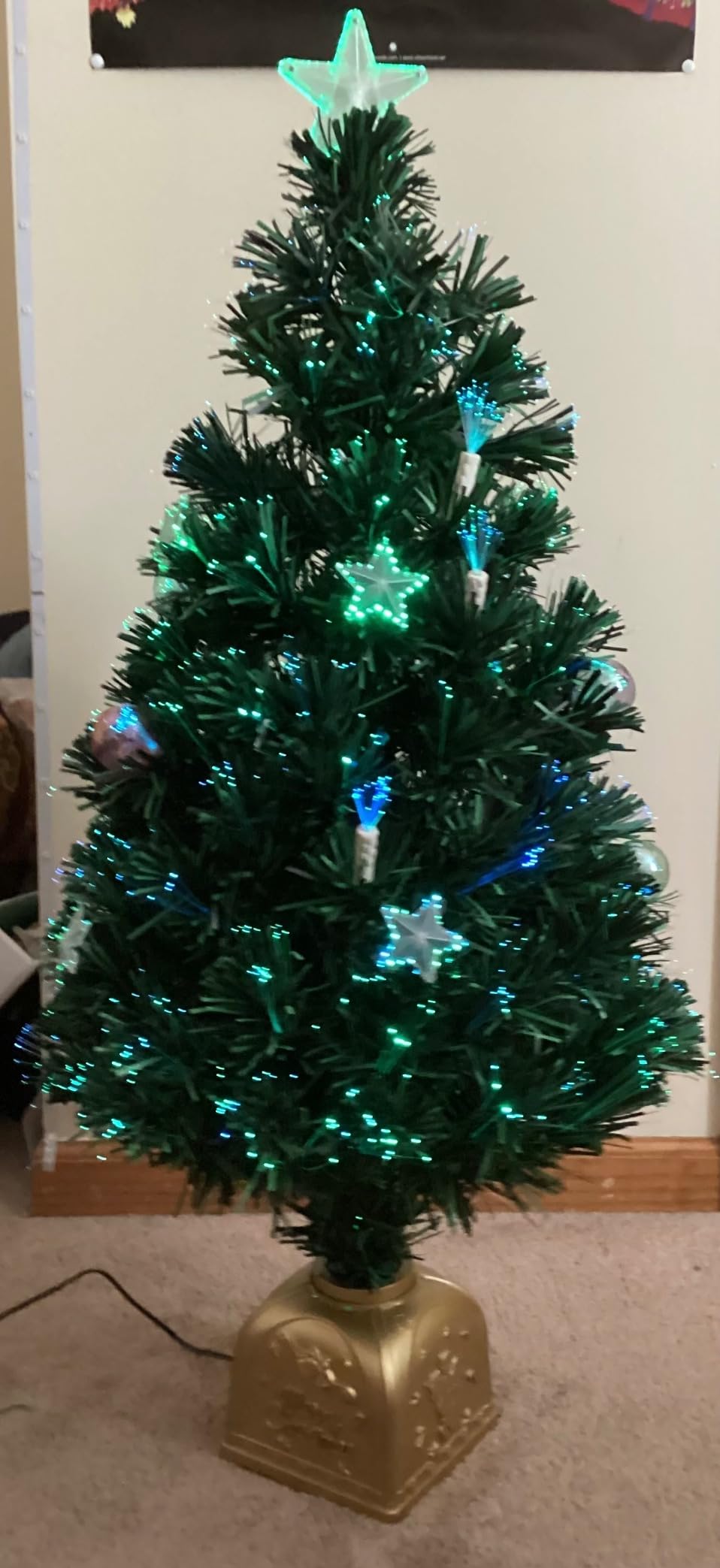Holiday Peak 3' Musical Spinning Fiber Optic Tree, Northwoods Greenery customer photo 1