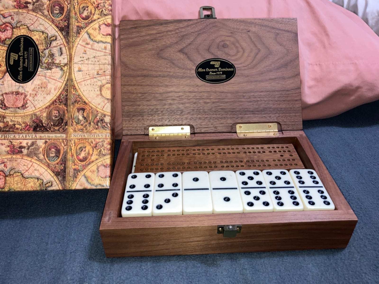 'Club 52' Luxury Domino Set with Black Walnut Case - Professional Tournament Domino Set - 28 Indestructible Double Six Dominoes customer photo 2
