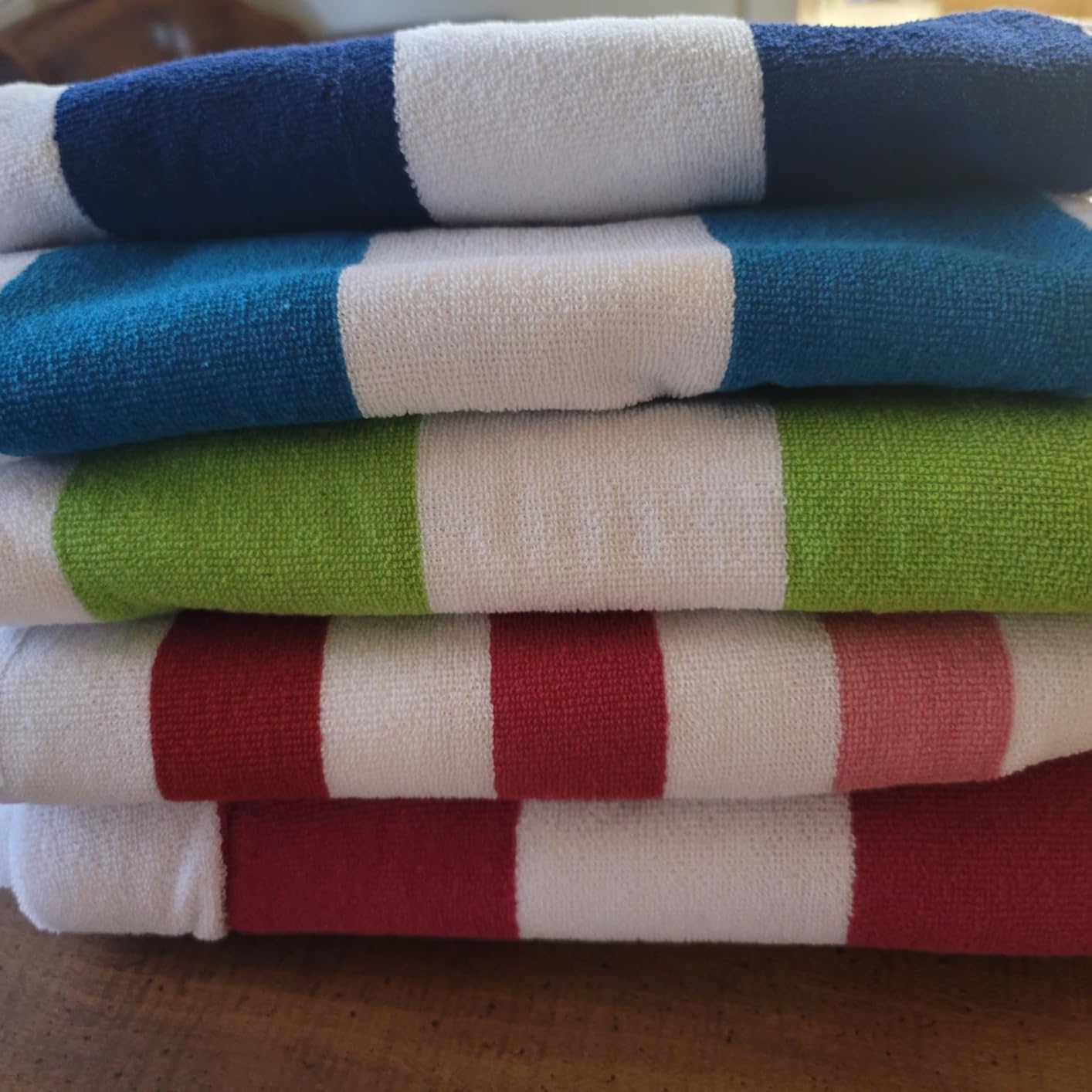 Ben Kaufman Terry Cabana Striped Towels - Oversized Towel for Beach & Pool - Soft Cotton Towels with Absorbent Design - Striped Beach & Pool Towels for Adults & Kids - 6 Pack customer photo 1