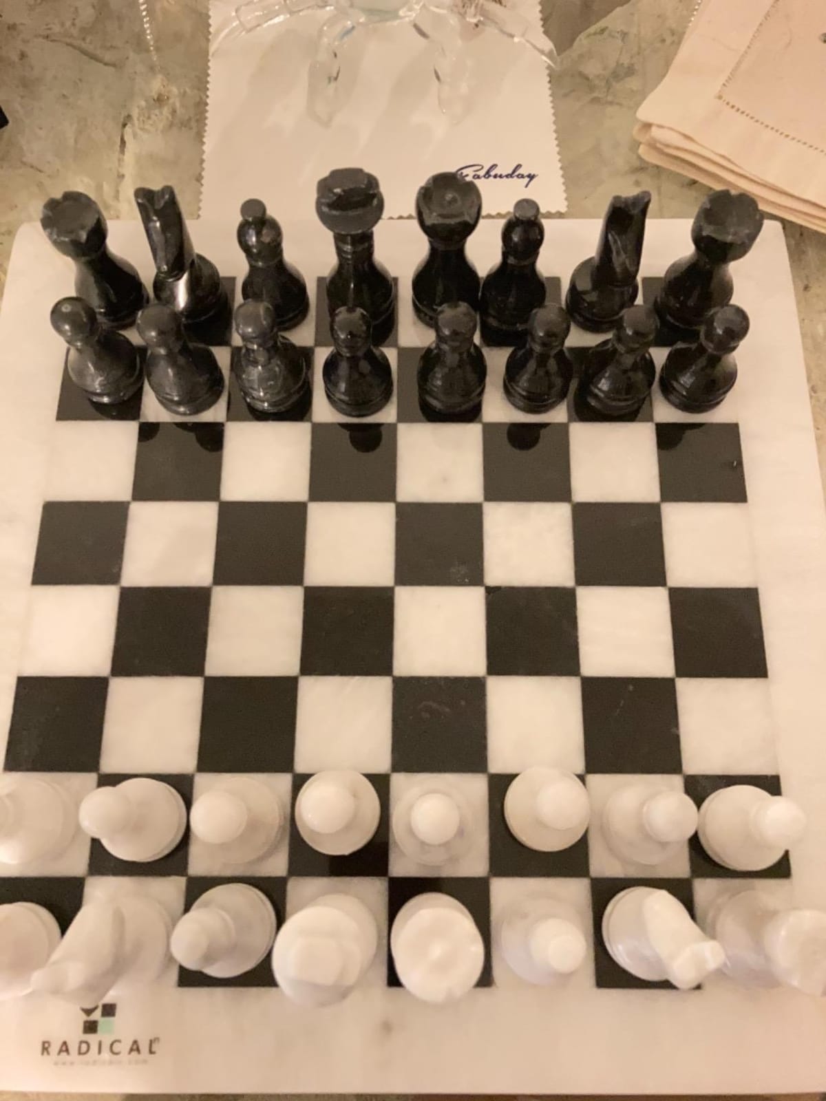 Radicaln Marble Chess Set 12'' Luxury Board Game & Chess Sets for Adults | White & Black Marble, Handmade, Natural Marble Veining, Luxury Decor, Elegant Gift, 32 Chess Figures customer photo 1