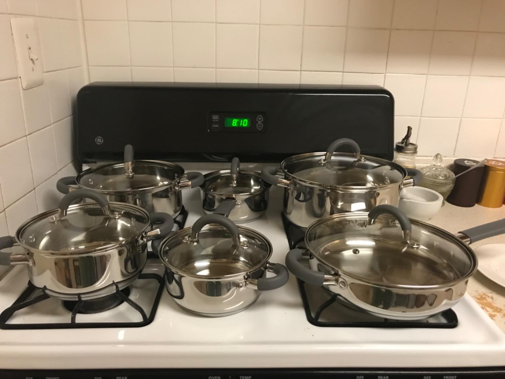 Cook N Home Basics Stainless Steel Cookware Sets, 12-Piece Pots and Pans customer photo 1