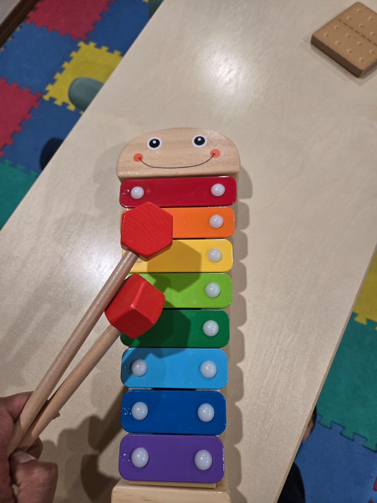 Melissa & Doug Caterpillar Xylophone Musical Toy with Wooden Mallets 15.25