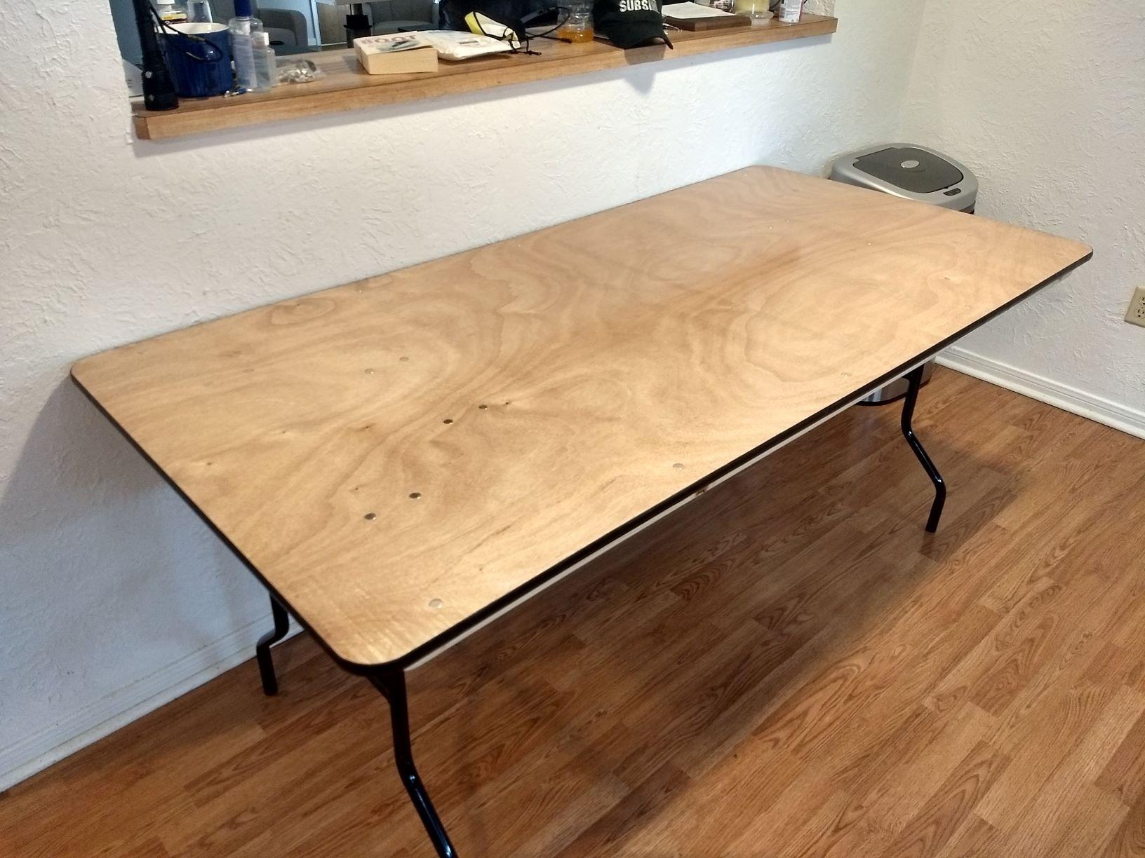 Flash Furniture 6 ft Folding Clear Coat Rectangular Banquet Table, Clear | Durable Construction, Commercial Use customer photo 1