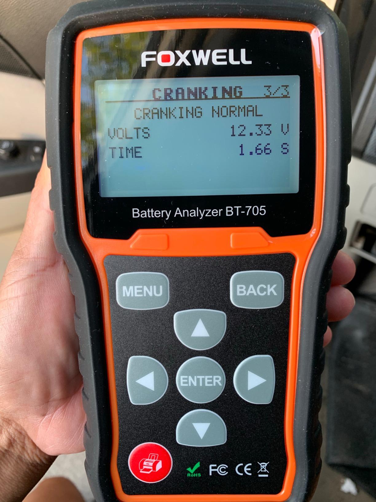 FOXWELL BT705 Car Battery Tester 24V 12V, Professional Alternator Tester, Automotive 100-2000CCA Load Tester, Digital Cranking Charging System Analyzer with High Accuracy for Trucks, RVs & Boats customer photo 2