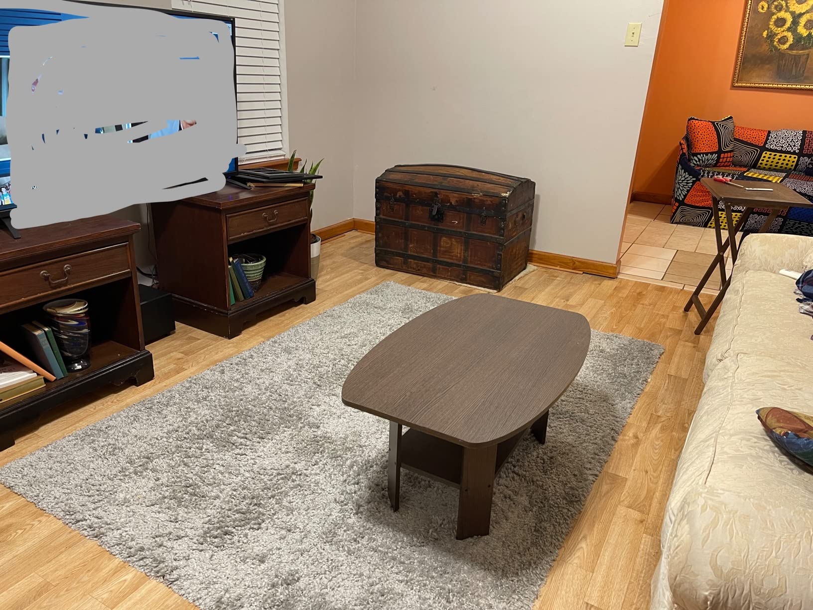 Furinno Simple Design Coffee Table, French Oak Grey/Black customer photo 2