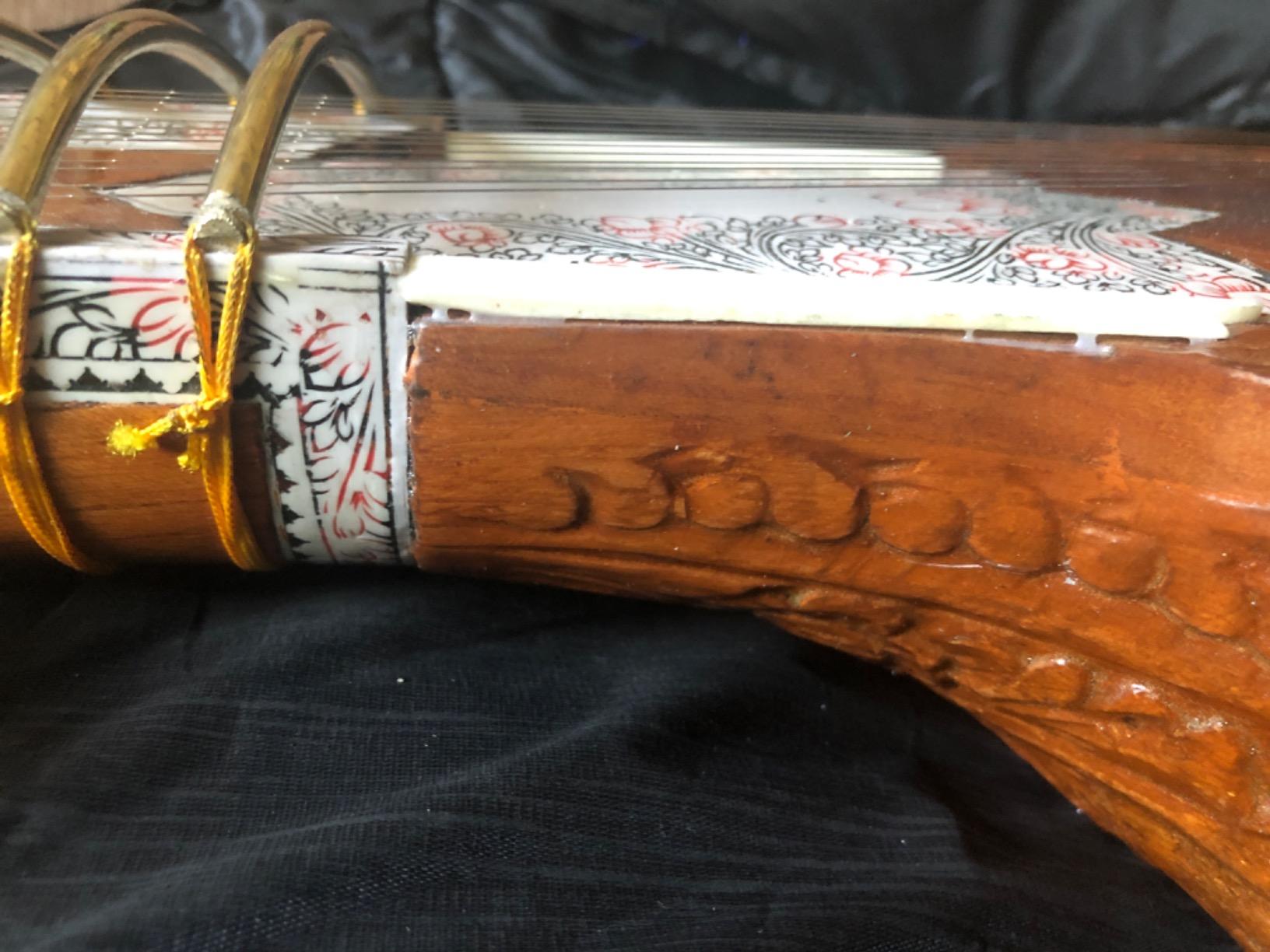 INDIAN HANDMADE ~ ELECTRIC SITAR SHRI RAVI SHANKAR STYLE DESIGNER TUN WOOD FREE STRING & MIZRAB customer photo 2