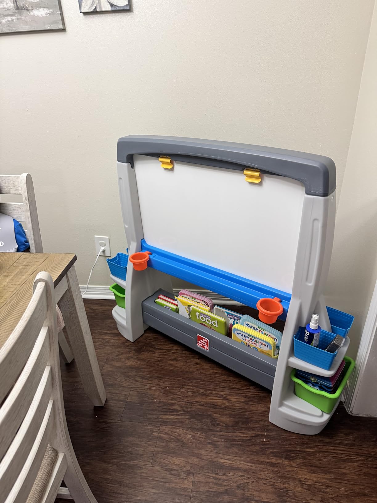 Step2 Jumbo Art Easel, Kids Art Activity Table, Double-Sided Dry Erase and Chalkboard, Storage Bins and Trays, For Toddlers and Preschoolers Ages 3+ Years Old customer photo 1
