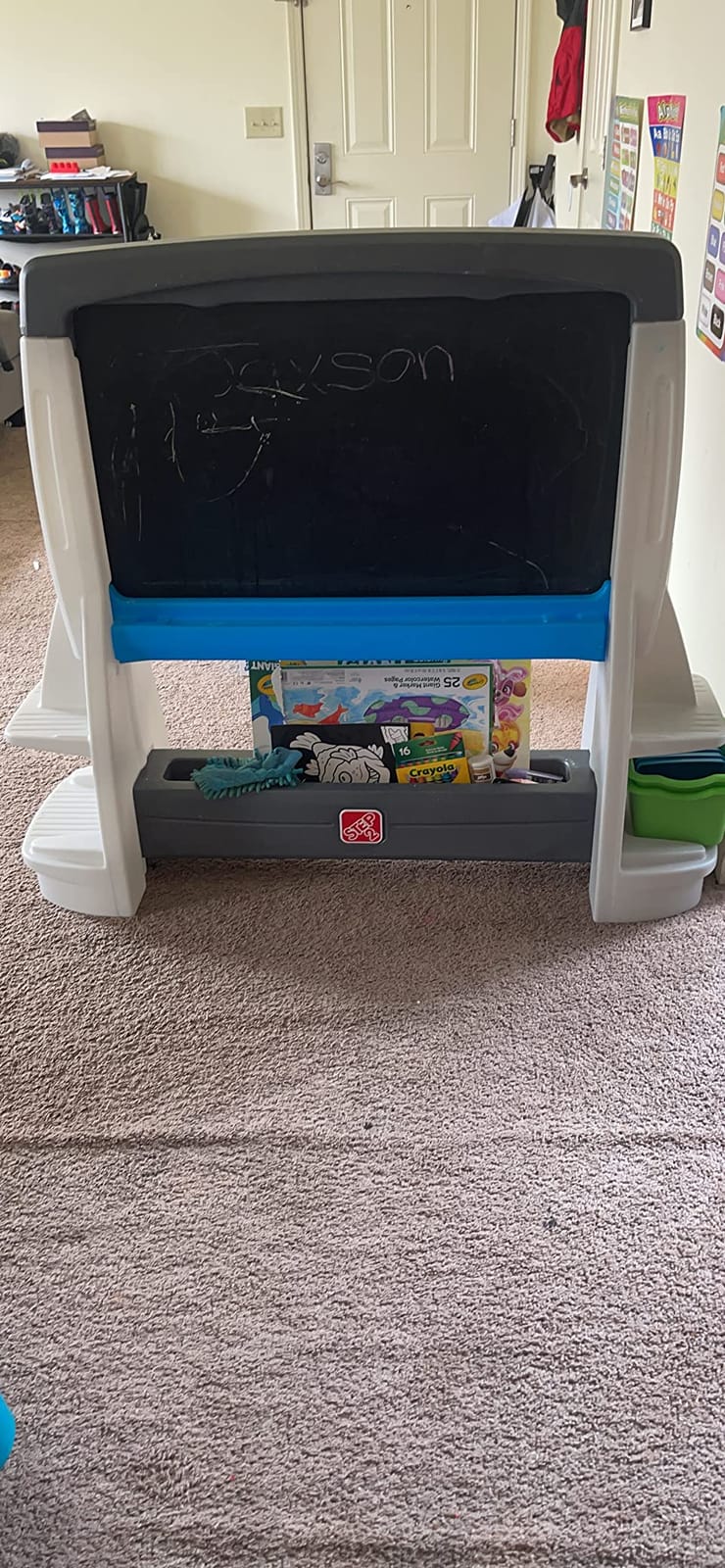 Step2 Jumbo Art Easel, Kids Art Activity Table, Double-Sided Dry Erase and Chalkboard, Storage Bins and Trays, For Toddlers and Preschoolers Ages 3+ Years Old customer photo 2