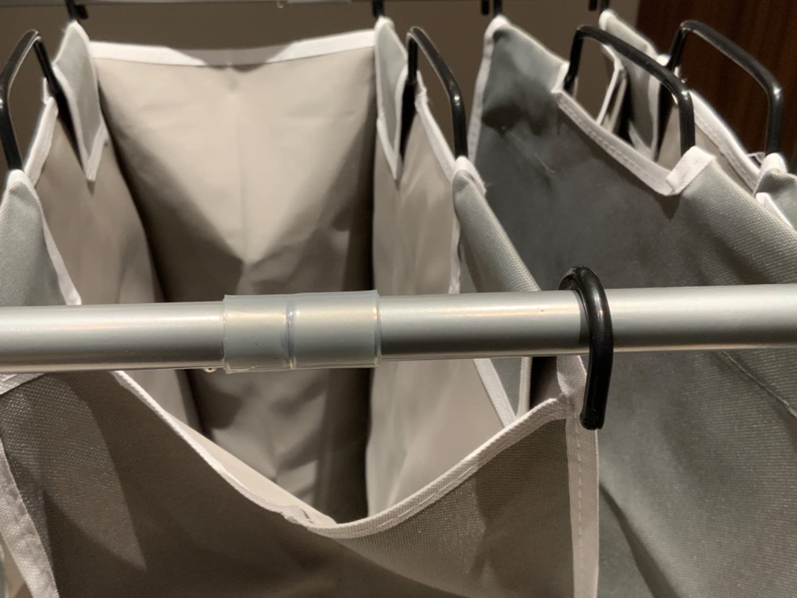 Simple Houseware Heavy-Duty 3-Bag Laundry Sorter Cart, Chrome customer photo 1