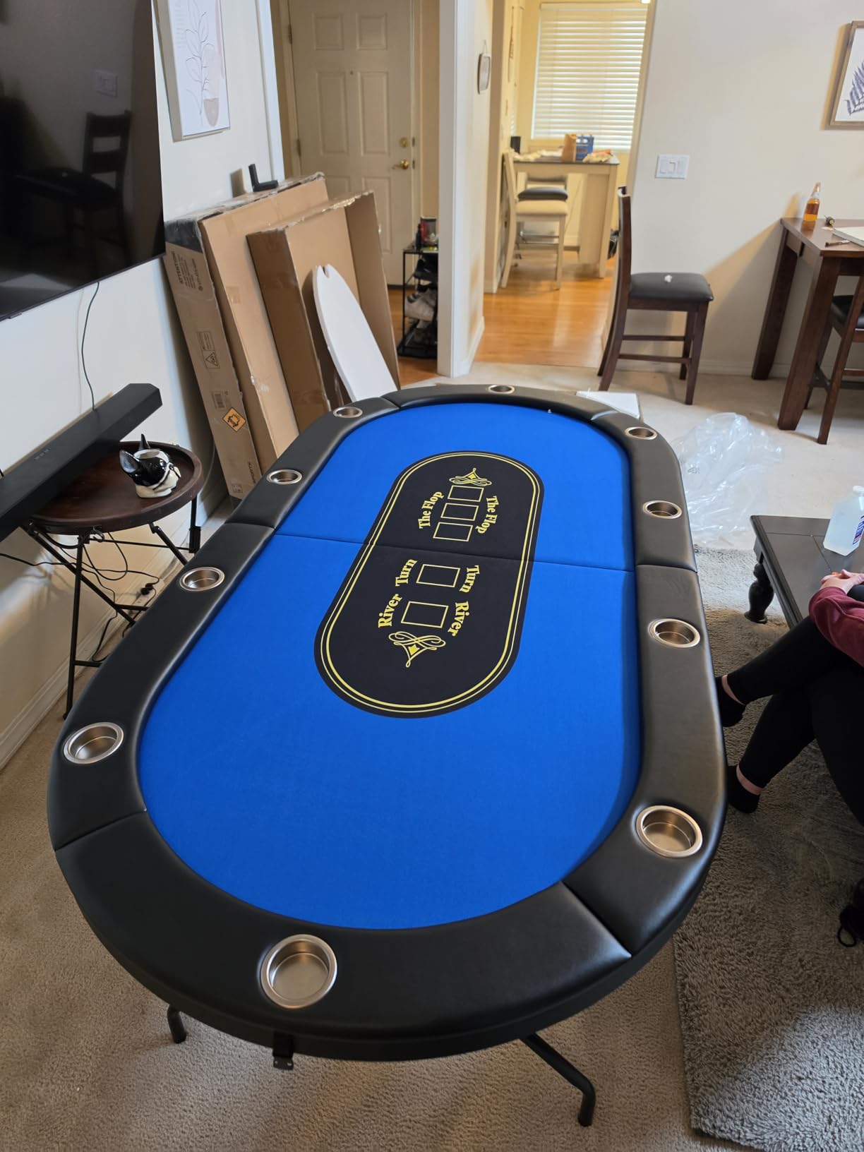 Barrington Poker Multiple Styles Folding Poker Table & Poker Table Top/Dining Table Collection, Durable Padded Rail Tables with Felt Playing Surface, Perfect for Texas Holden Games customer photo 1