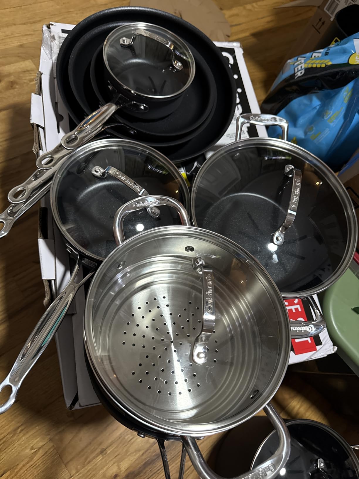 Cuisinart 17-Piece Pots and Pans Set, Non Stick Hard Anodized Cookware Set, Compatible with Electric, Gas Cooktops, Dishwasher Safe, Oven Safe Pot Set, Cool Grip Handles, Aluminum Core for Even Heat customer photo 2
