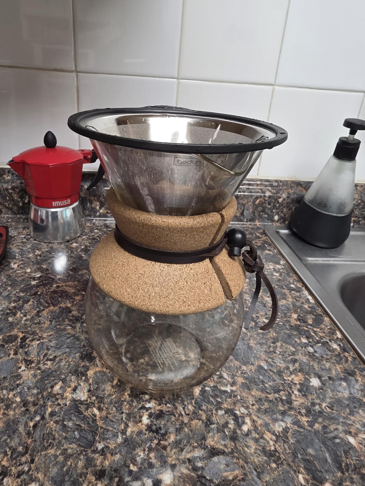 Bodum 17oz Pour Over Coffee Maker, Borosilicate Glass with Reusable Stainless Steel Filter and Cork Grip customer photo 2