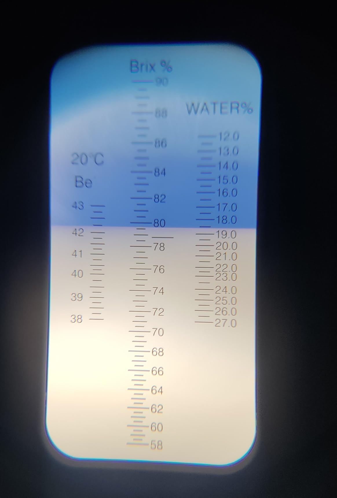 aichose Honey Refractometer for Honey Moisture, Brix and Baume, 3-in-1 Uses, 58-90% Brix Scale Range Honey Moisture Tester, with ATC, Ideal for Honey, Maple Syrup, and Molasses, Bee Keeping Supplies customer photo 2