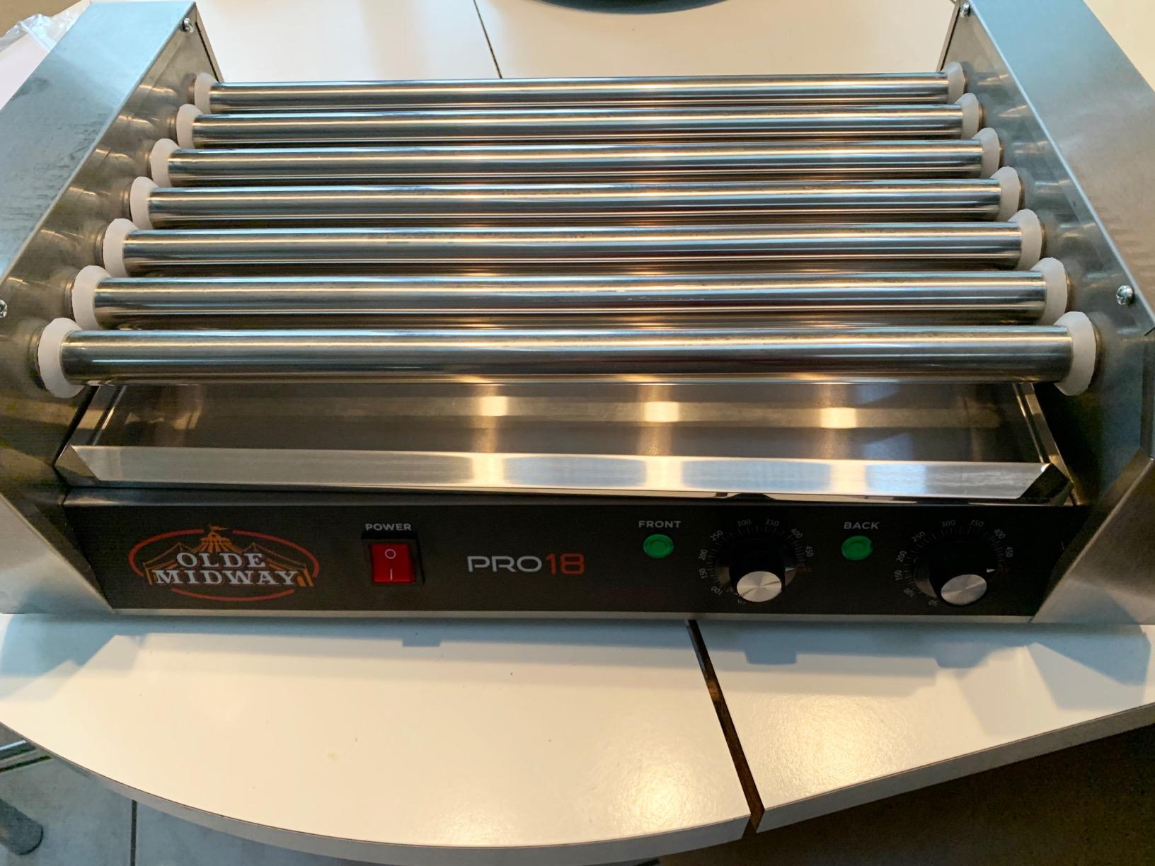 Olde Midway Electric 18 Hot Dog 7 Roller Grill Cooker Machine 900-Watt - Commercial Grade customer photo 2