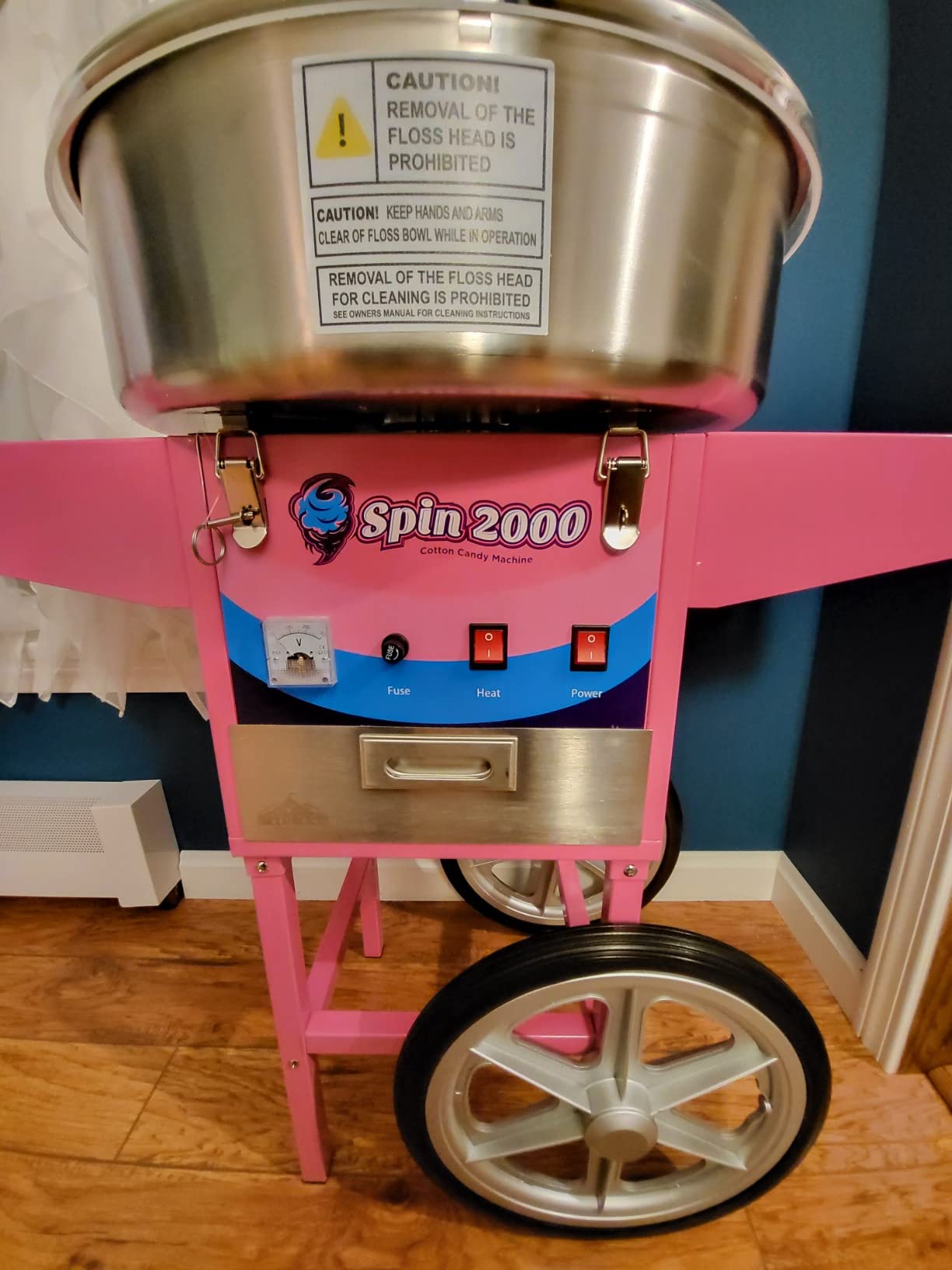 Olde Midway Cotton Candy Machine Cart, SPIN-2000 Electric Candy Floss Maker, Commercial-Grade customer photo 2