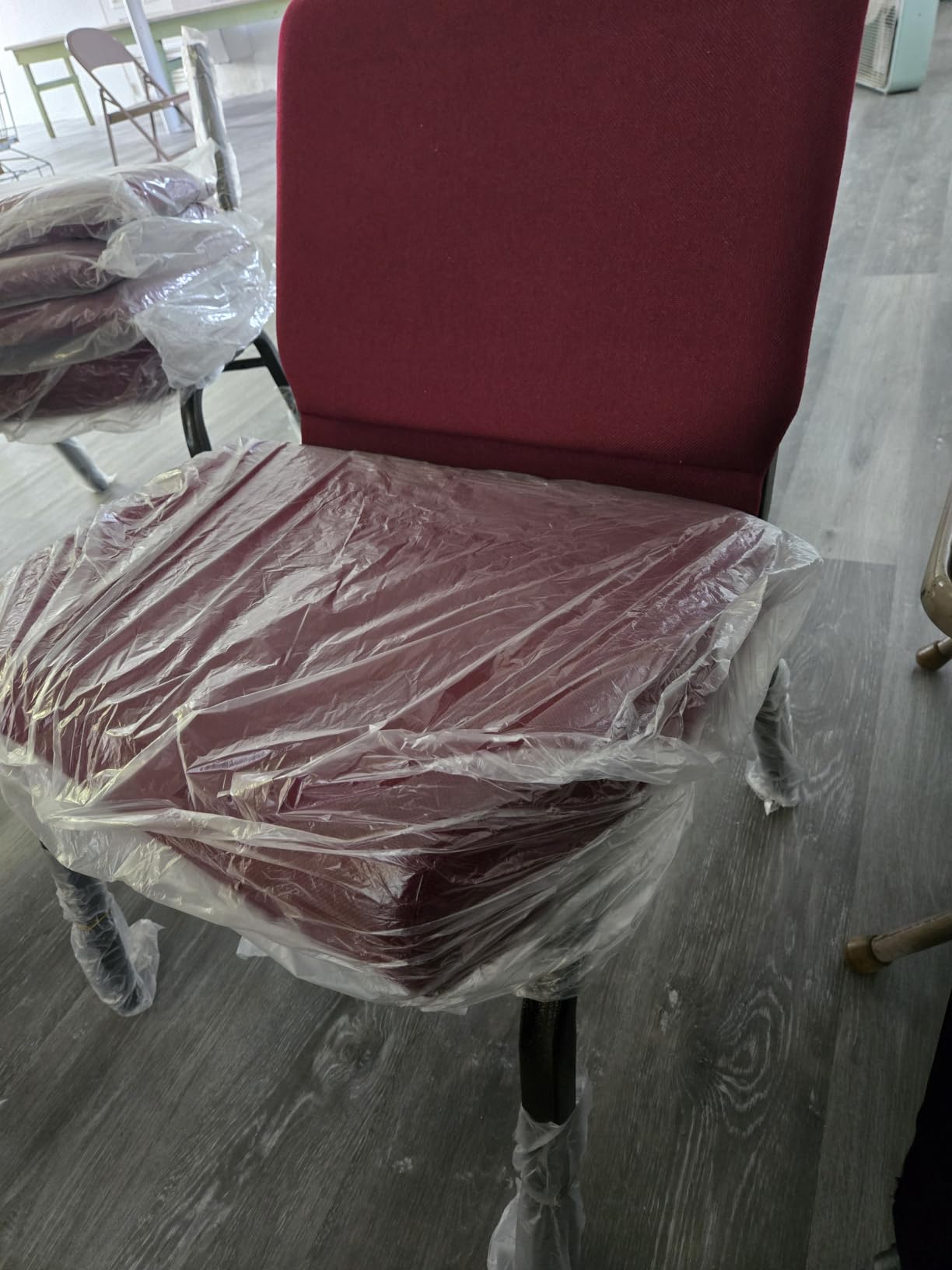 Flash Furniture 4 Pack HERCULES Series 21''W Church Chair in Dark Gray Fabric - Silver Vein Frame customer photo 2