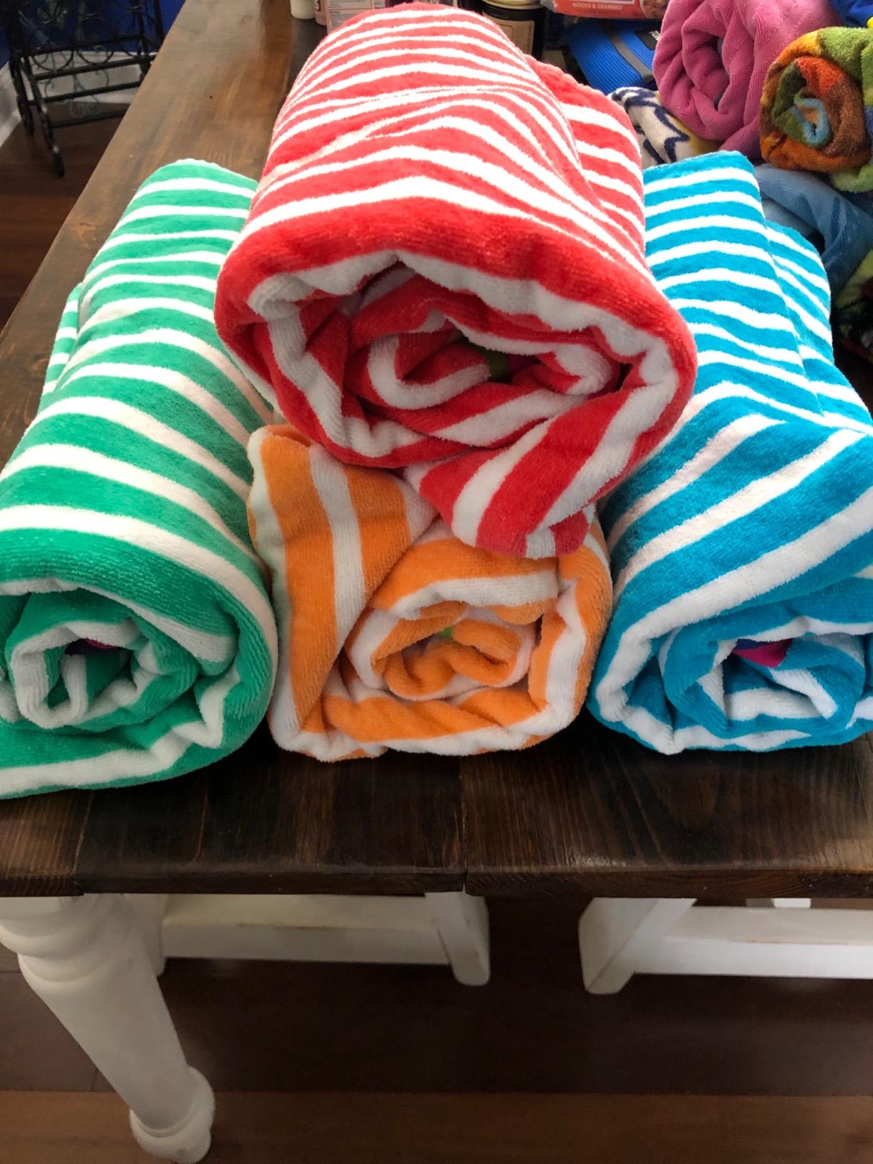 Kaufman - Colorful Racing Striped Beach & Pool Towel - Extra Large Beach Towel - Soft & Absorbent 100% Cotton Towels - Assorted Colors - 30