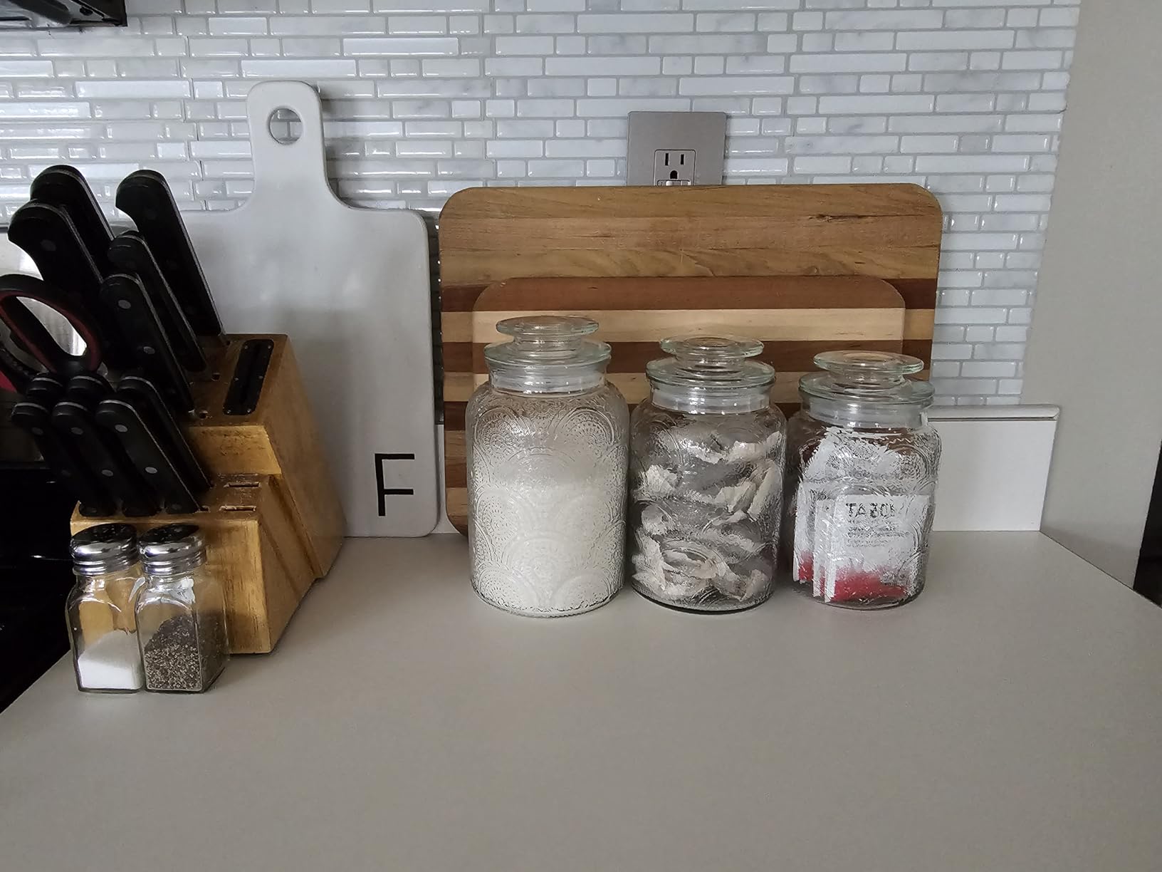 Style Setter Canister Set 3-Piece Glass Jars in 34oz, 44oz & 54oz Retro Design Lids for Cookies, Candy, Coffee, Flour, Sugar, Rice, Pasta, Cereal & More customer photo 2