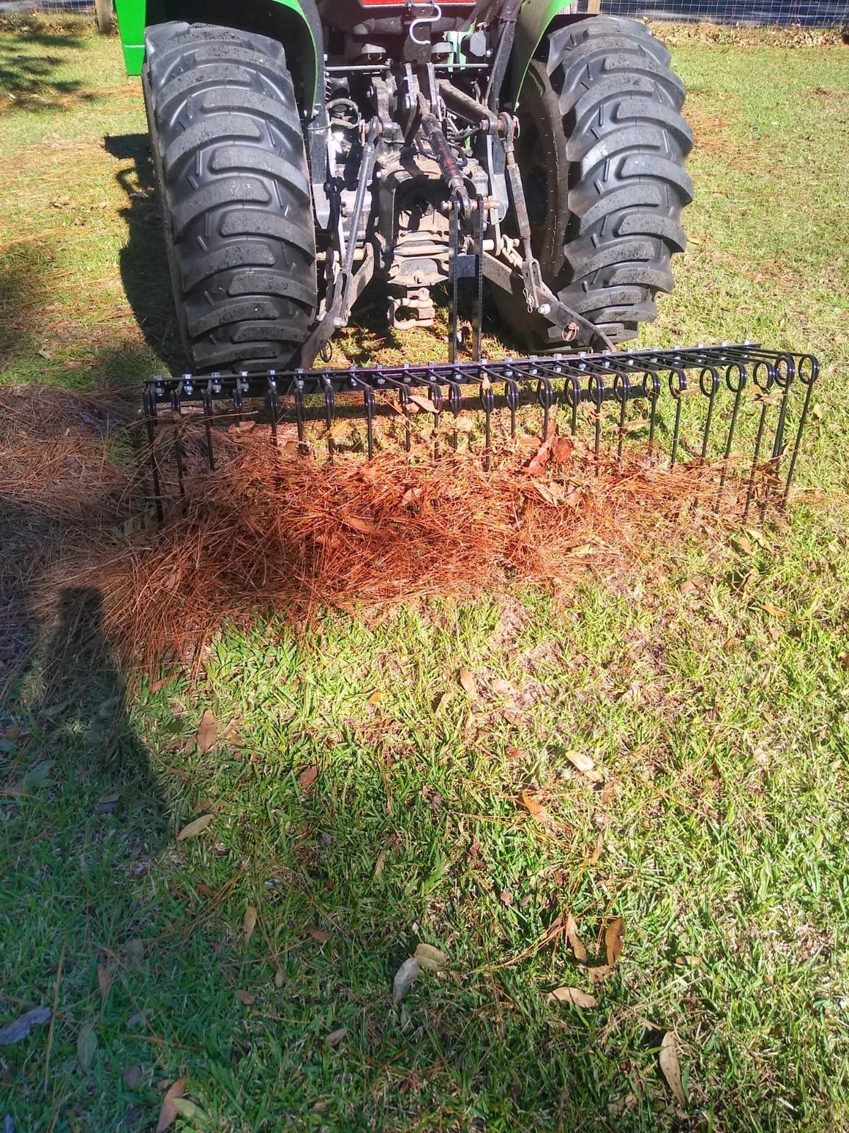 Steel Spring Coil Tine Tow Behind Landscape Rake for Leaves, Pine Needles, Straw, and Grass with 3 Point Hitch Receiver Attachment, Black, 60 Inches customer photo 1