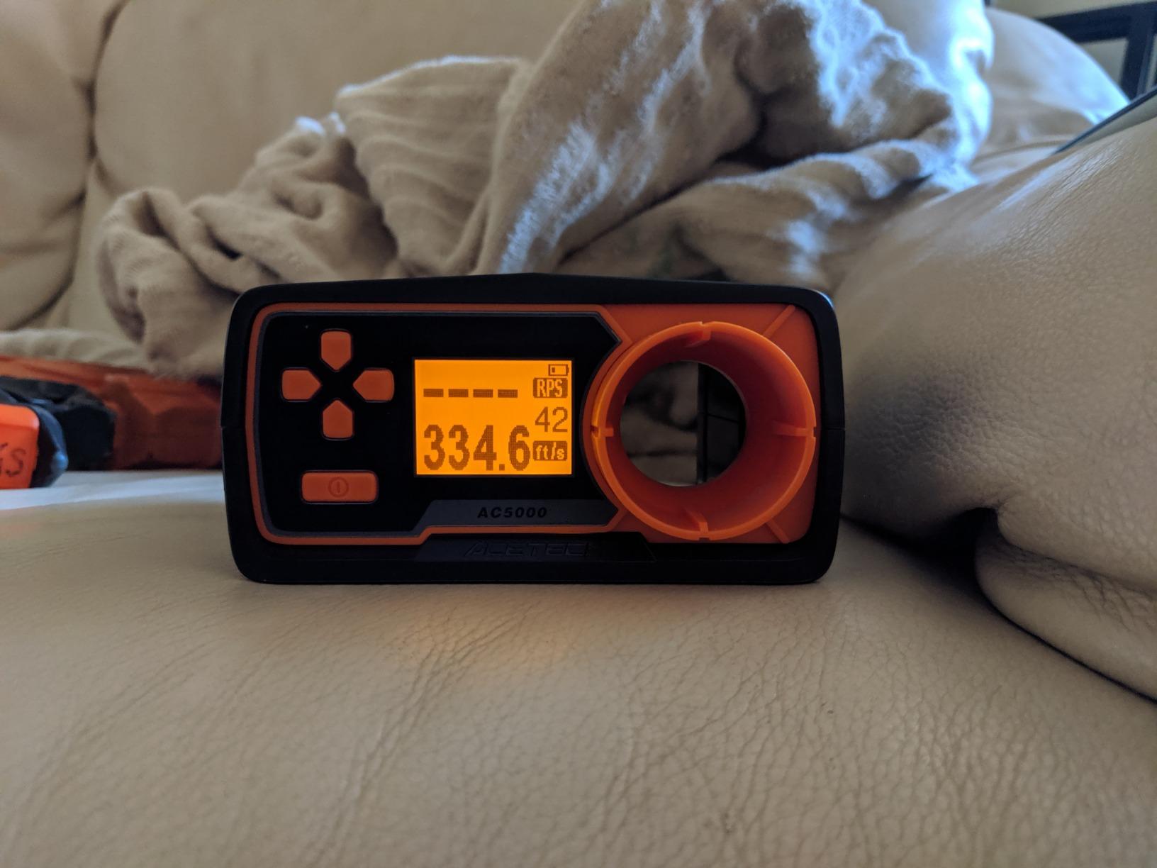 Chronograph AC5000 Shooting Measurement Chrono Speed Tester for Airsoft | Clear 128x64 LCD & 4-way button. Quick ammo setup. Durable IR calibration. customer photo 1