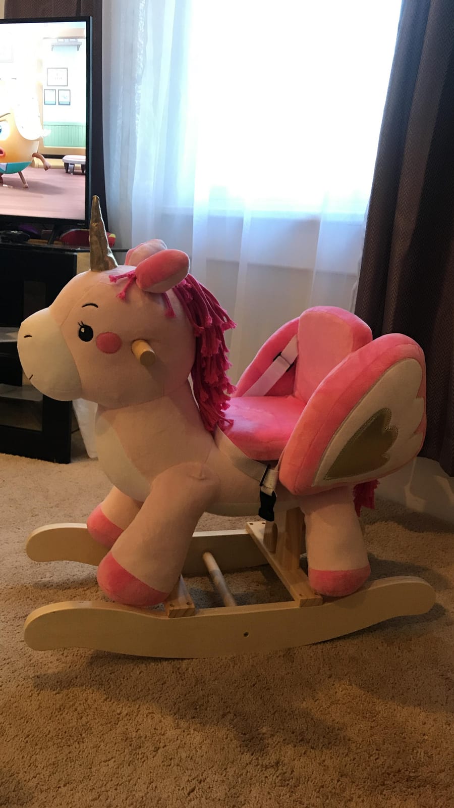 labebe - Baby Rocking Horse, Ride Unicorn, Kid Ride On Toy for 6 Month-3 Year Old, Infant (Boy Girl) Plush Animal Rocker, Toddler/Child Stuffed Ride Toy (Pink) | Kid Ride On Toy customer photo 1